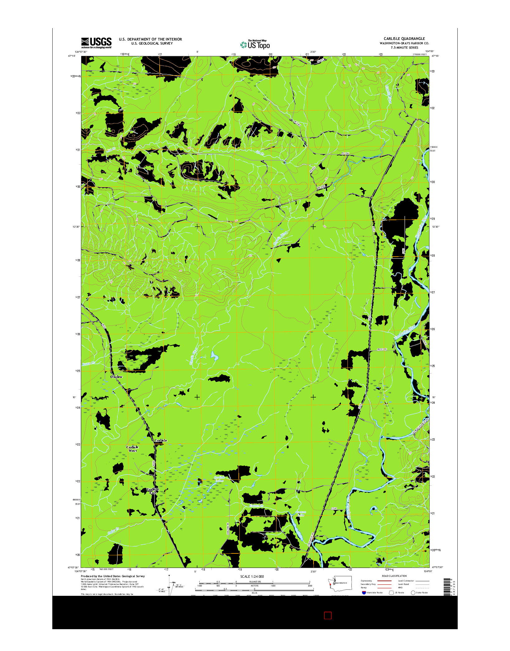 USGS US TOPO 7.5-MINUTE MAP FOR CARLISLE, WA 2017