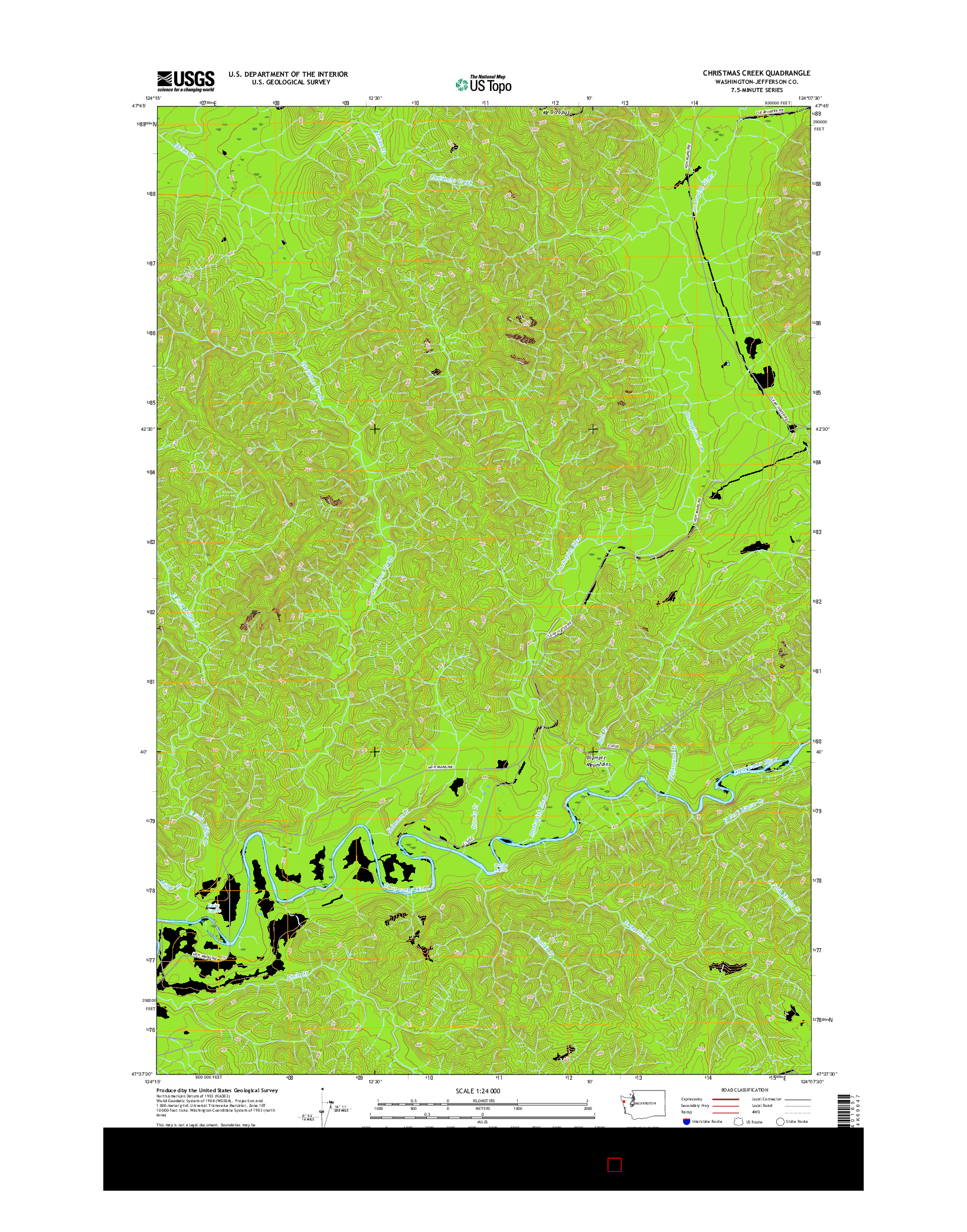 USGS US TOPO 7.5-MINUTE MAP FOR CHRISTMAS CREEK, WA 2017