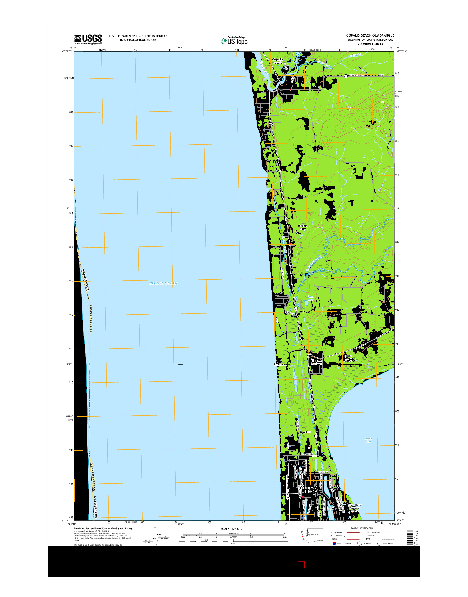 USGS US TOPO 7.5-MINUTE MAP FOR COPALIS BEACH, WA 2017