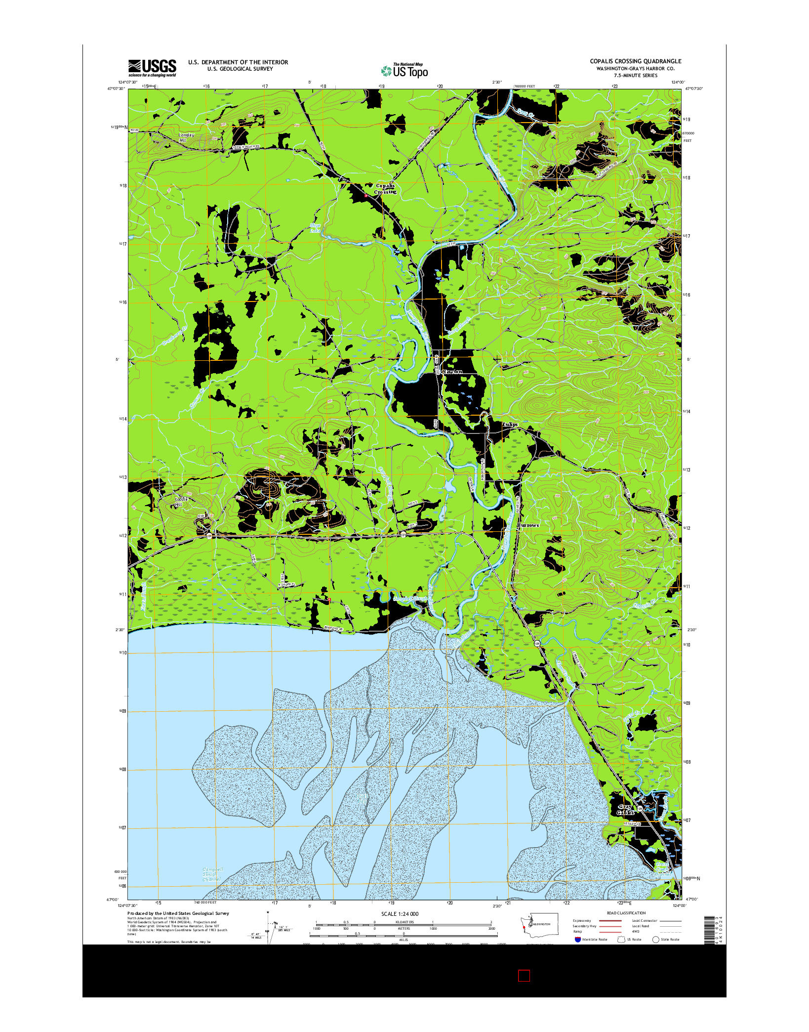 USGS US TOPO 7.5-MINUTE MAP FOR COPALIS CROSSING, WA 2017