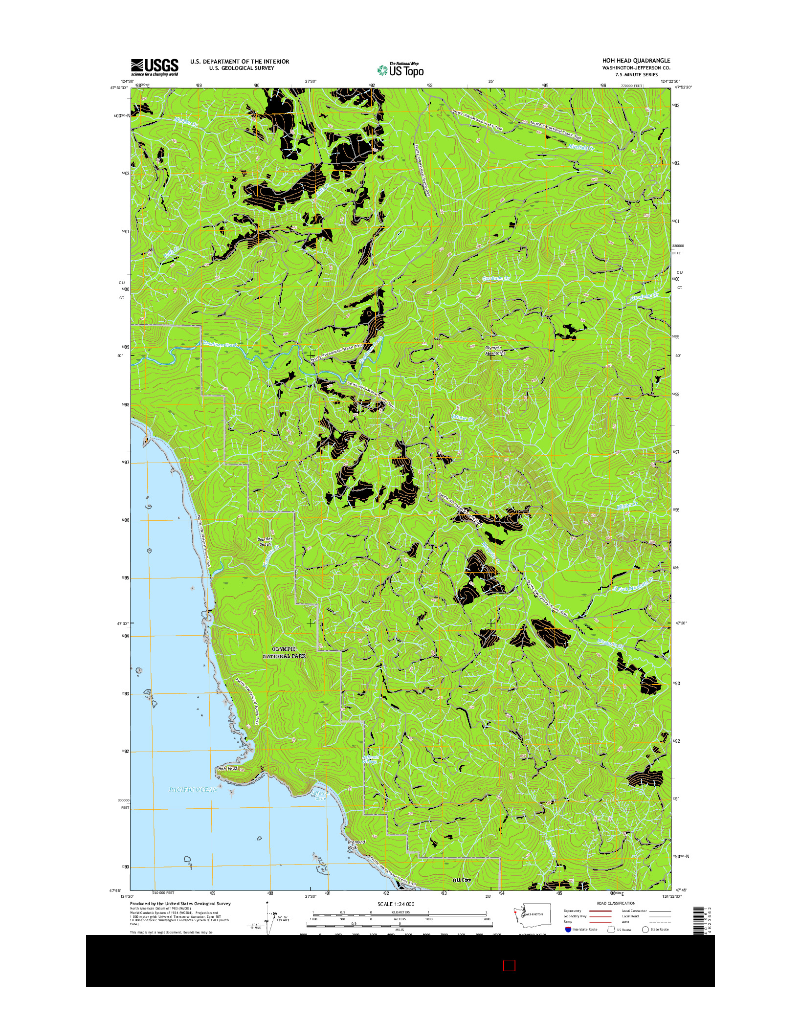 USGS US TOPO 7.5-MINUTE MAP FOR HOH HEAD, WA 2017