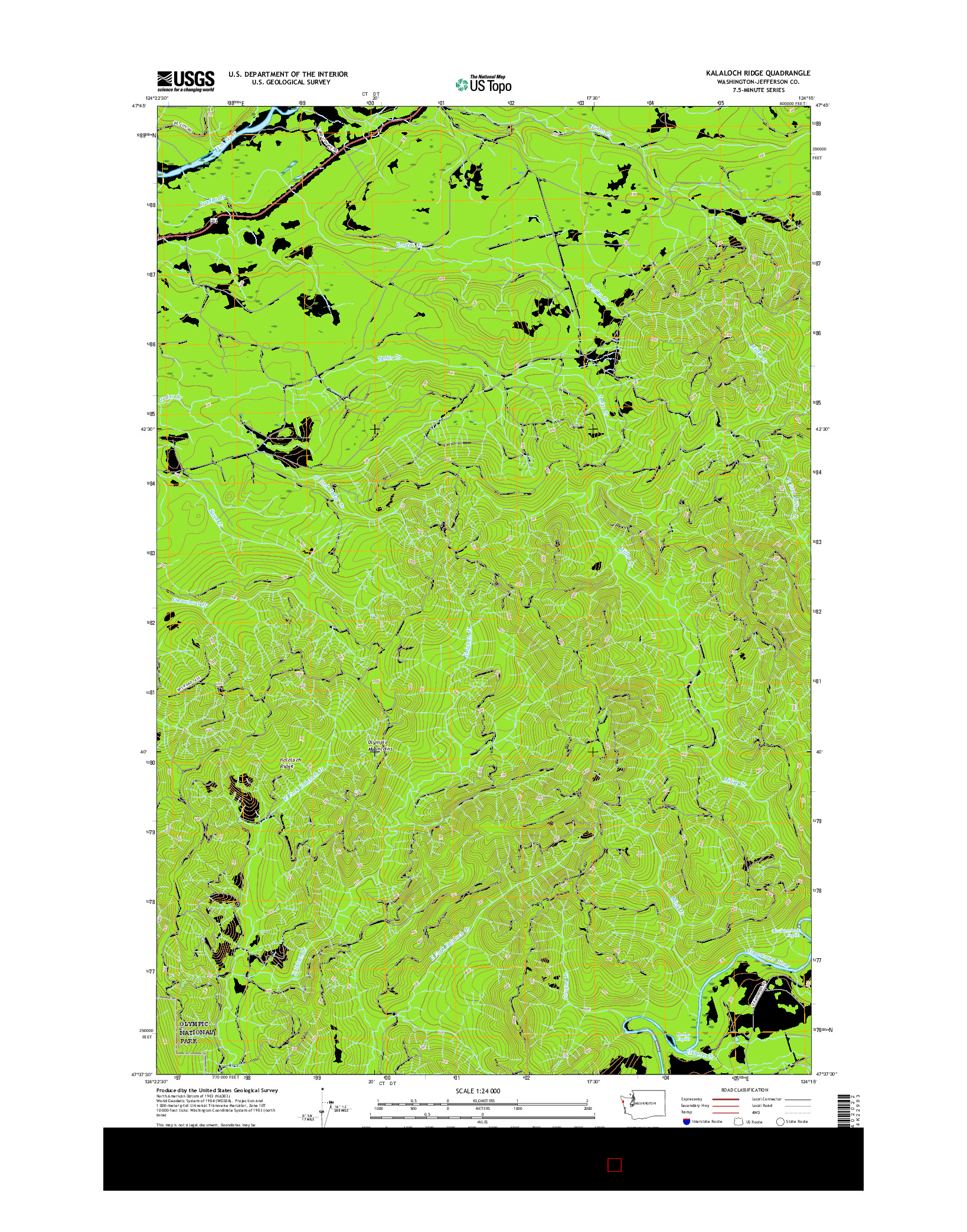 USGS US TOPO 7.5-MINUTE MAP FOR KALALOCH RIDGE, WA 2017