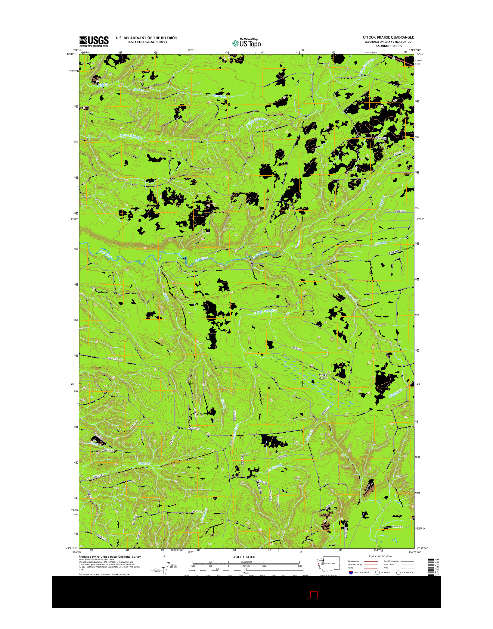 USGS US TOPO 7.5-MINUTE MAP FOR O'TOOK PRAIRIE, WA 2017