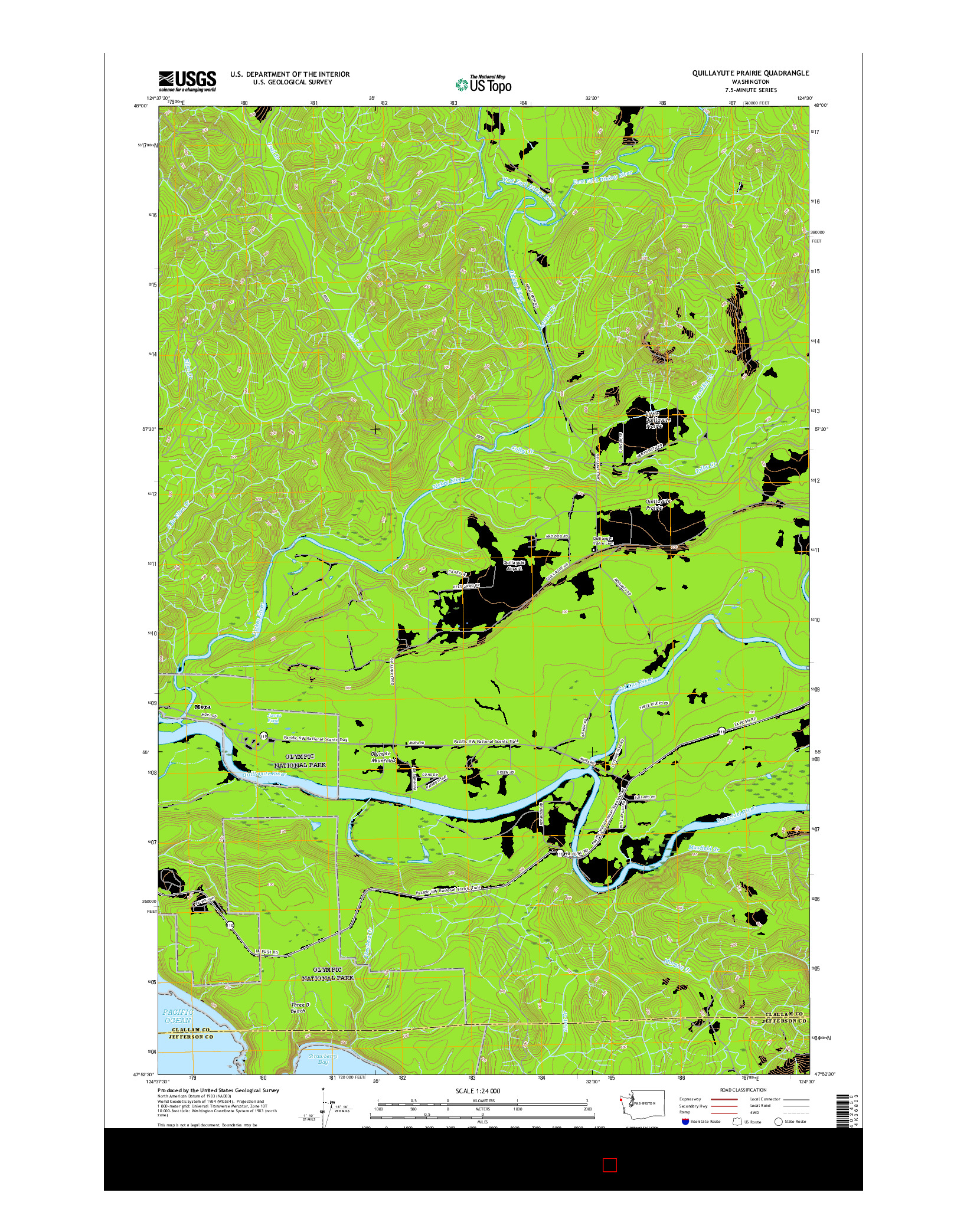 USGS US TOPO 7.5-MINUTE MAP FOR QUILLAYUTE PRAIRIE, WA 2017