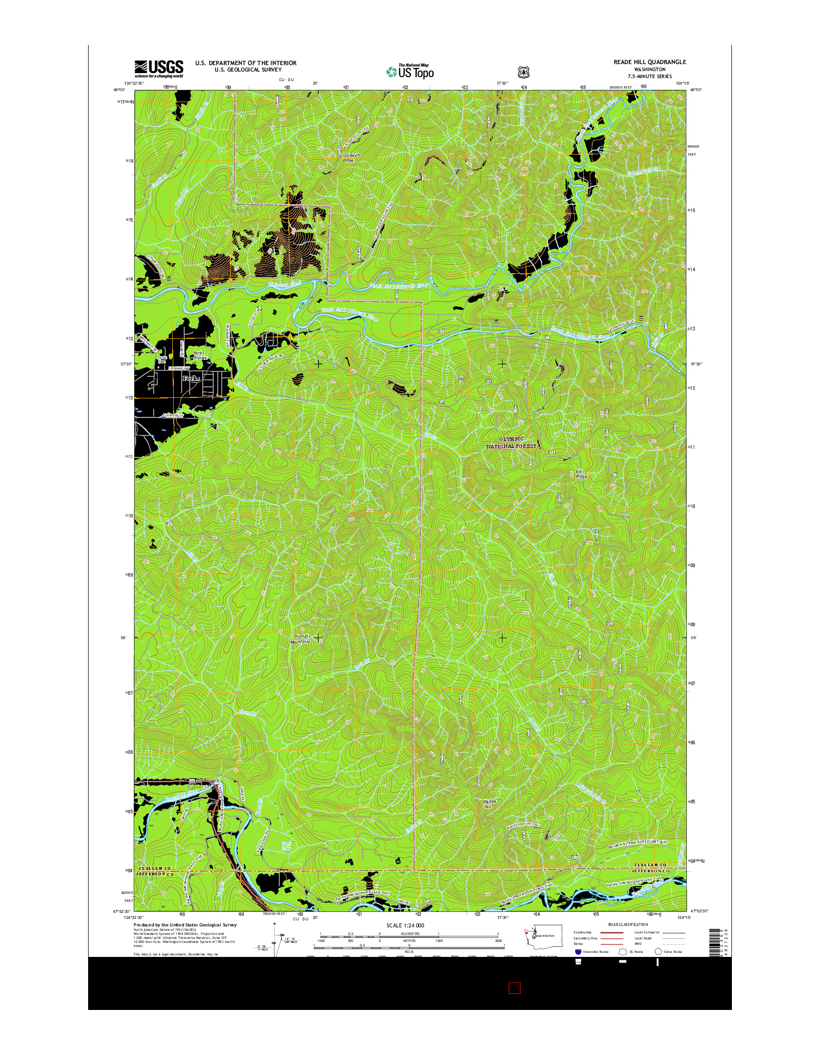 USGS US TOPO 7.5-MINUTE MAP FOR READE HILL, WA 2017