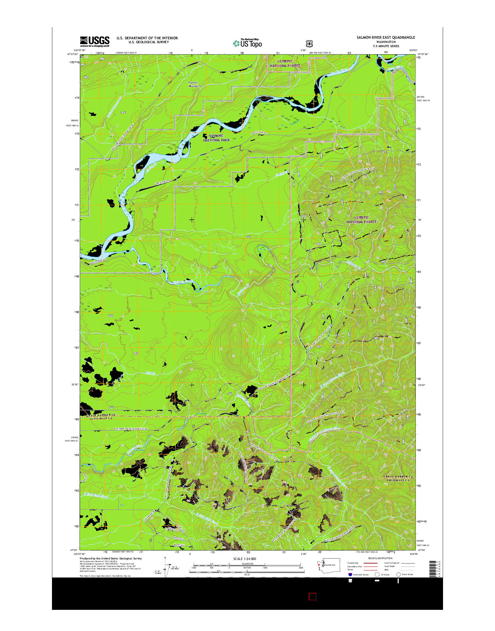 USGS US TOPO 7.5-MINUTE MAP FOR SALMON RIVER EAST, WA 2017
