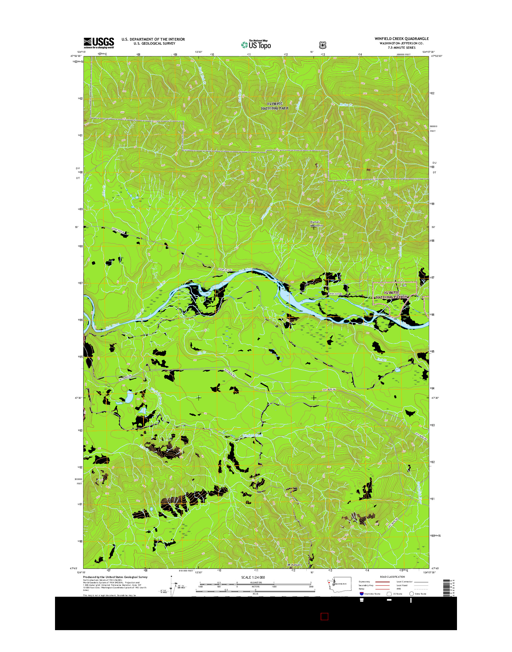 USGS US TOPO 7.5-MINUTE MAP FOR WINFIELD CREEK, WA 2017