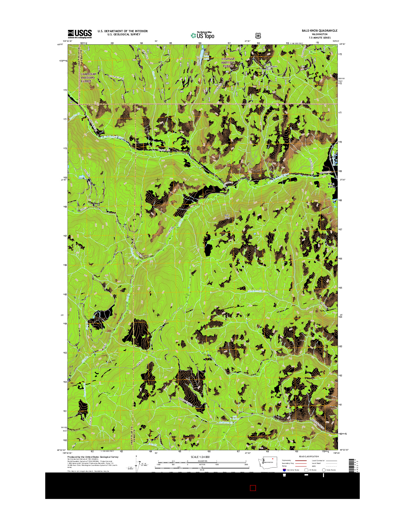 USGS US TOPO 7.5-MINUTE MAP FOR BALD KNOB, WA 2017