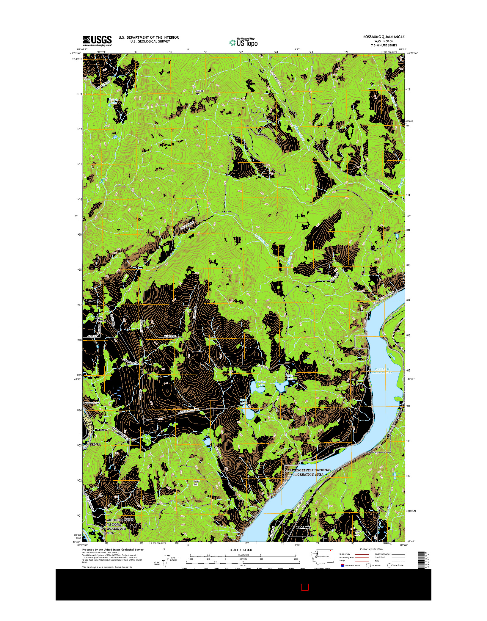 USGS US TOPO 7.5-MINUTE MAP FOR BOSSBURG, WA 2017
