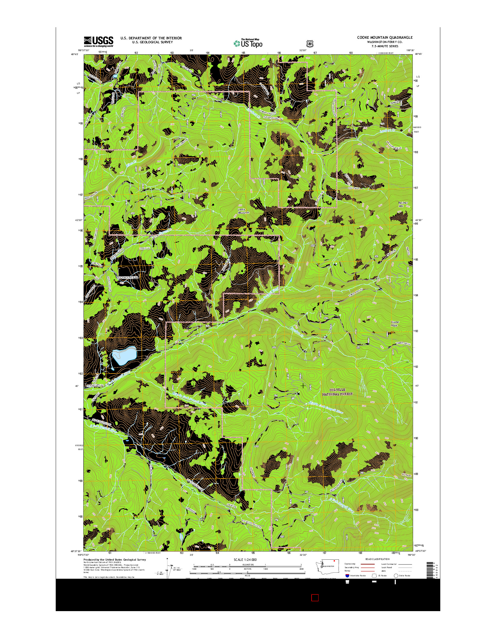 USGS US TOPO 7.5-MINUTE MAP FOR COOKE MOUNTAIN, WA 2017