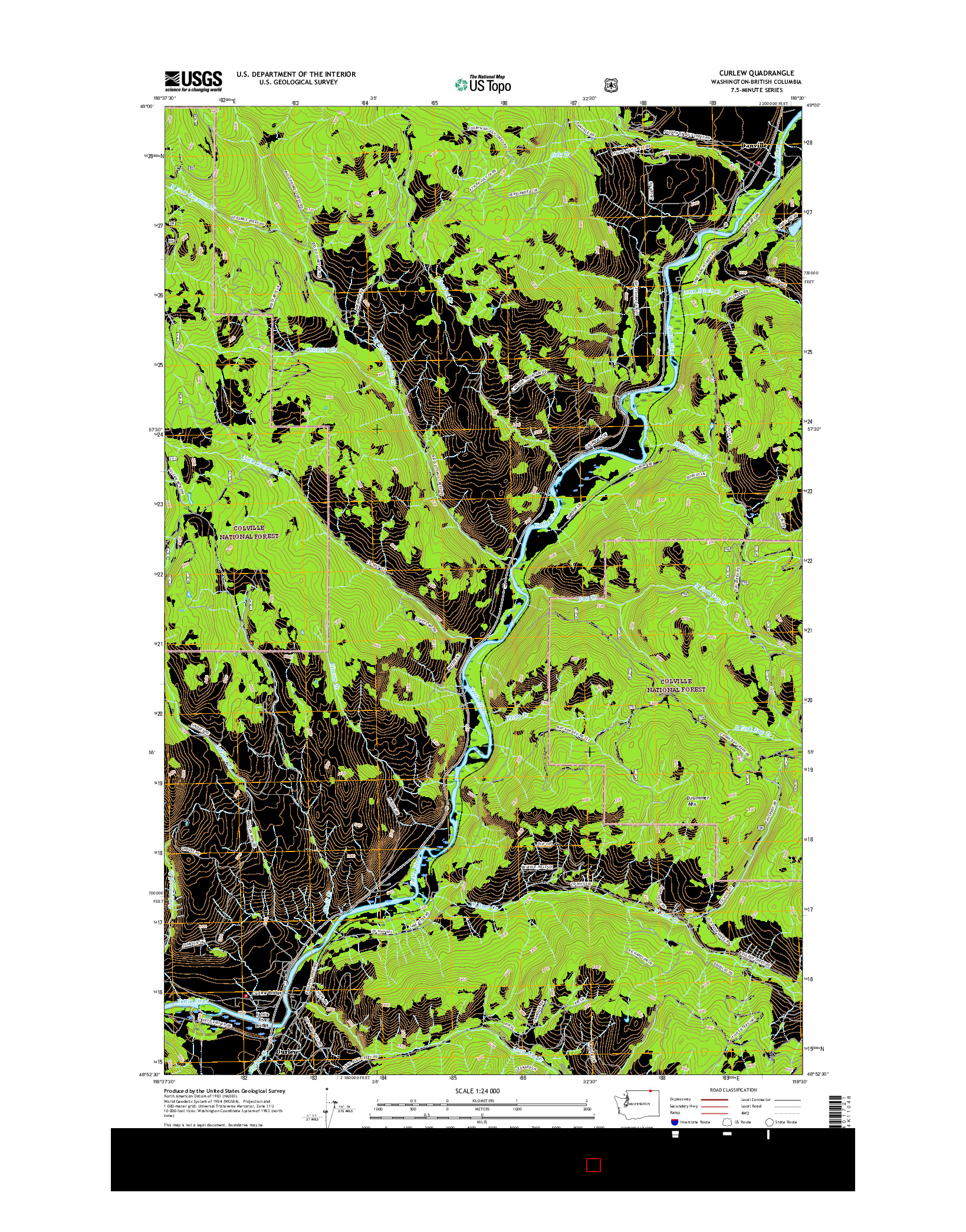 USGS US TOPO 7.5-MINUTE MAP FOR CURLEW, WA-BC 2017