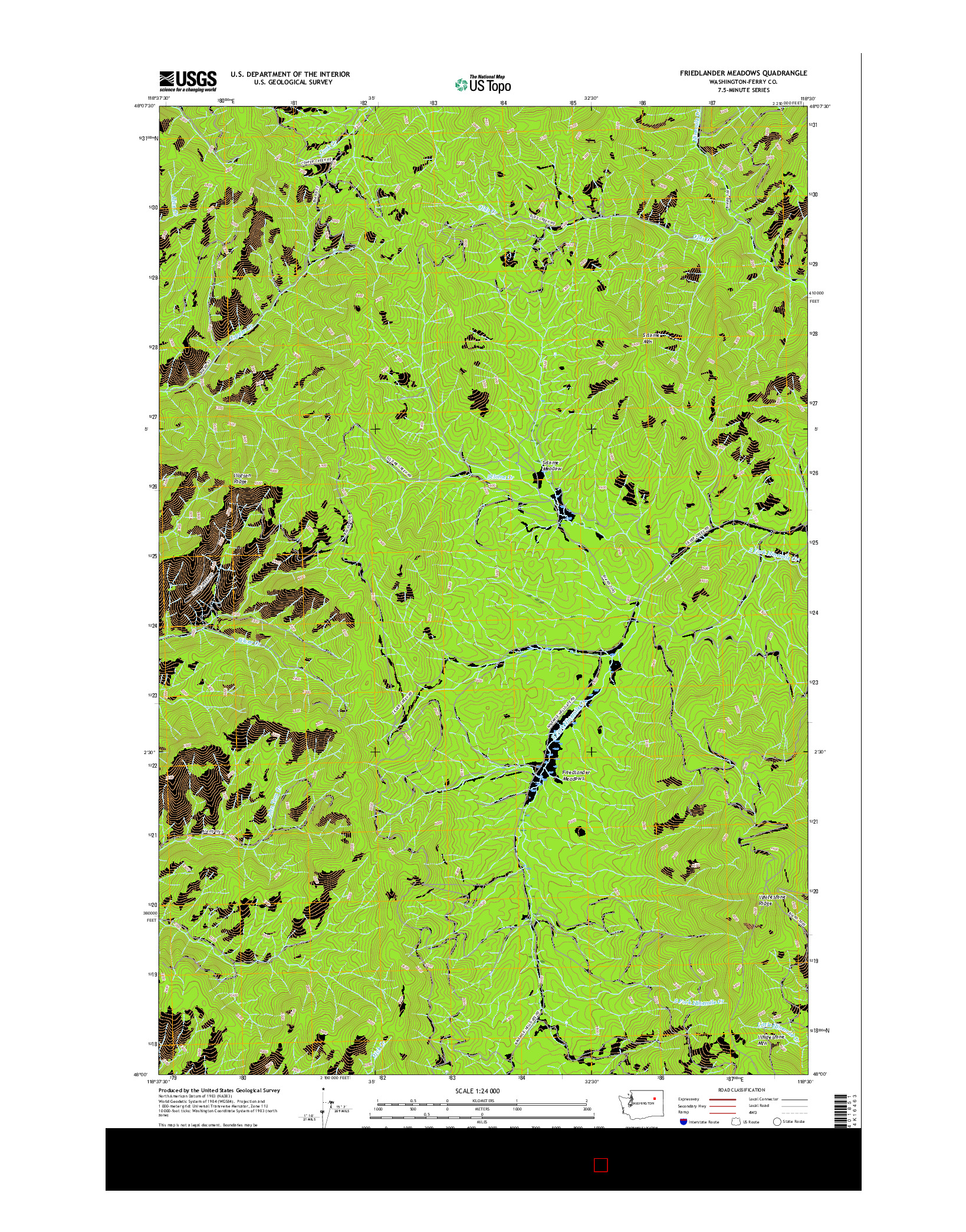 USGS US TOPO 7.5-MINUTE MAP FOR FRIEDLANDER MEADOWS, WA 2017