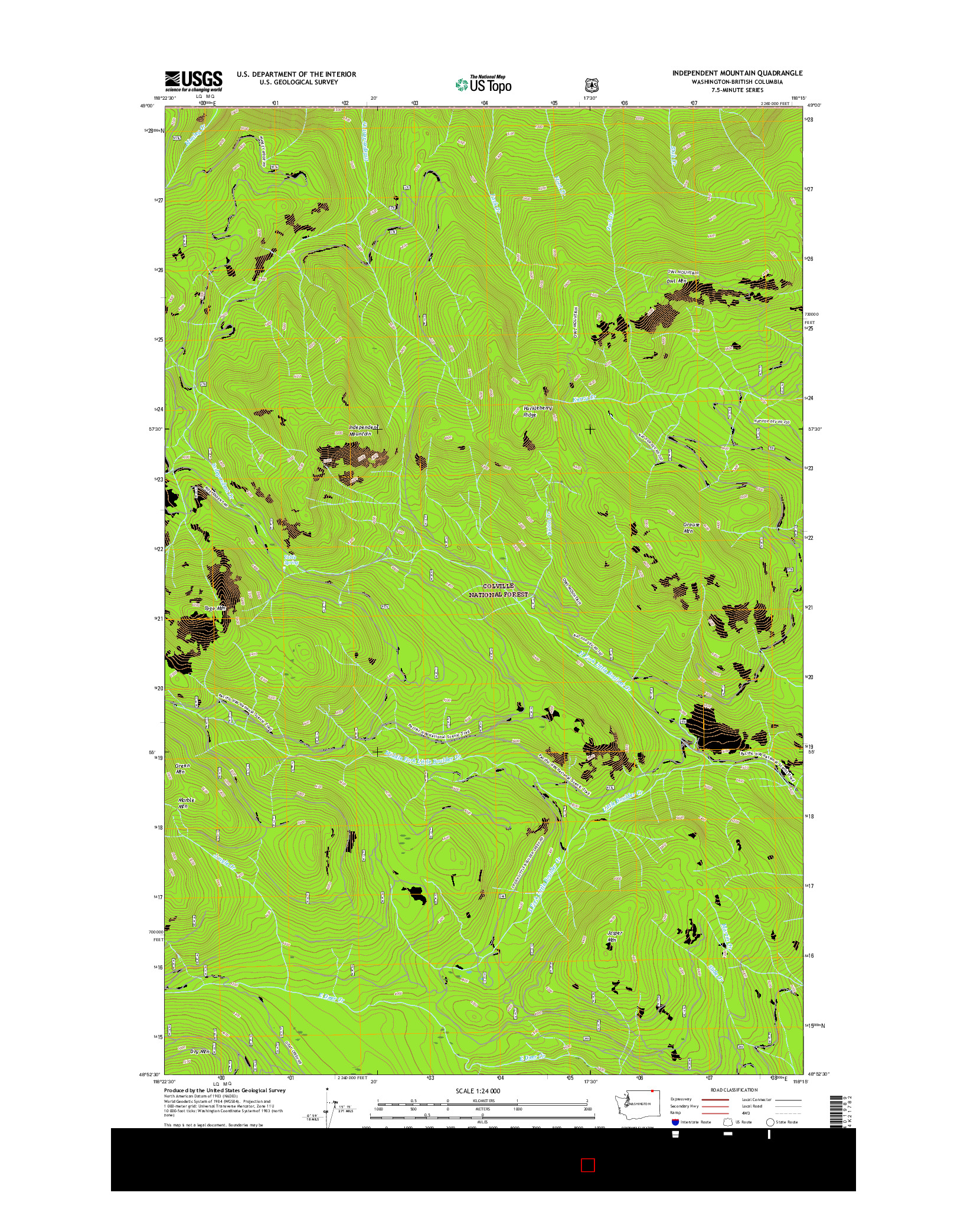USGS US TOPO 7.5-MINUTE MAP FOR INDEPENDENT MOUNTAIN, WA-BC 2017