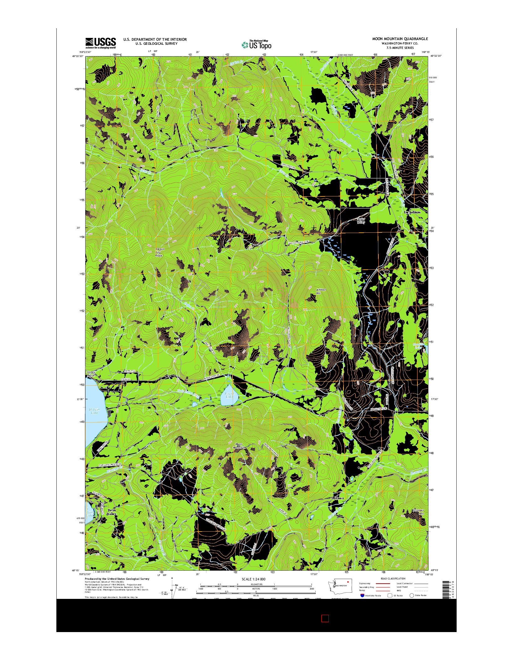 USGS US TOPO 7.5-MINUTE MAP FOR MOON MOUNTAIN, WA 2017