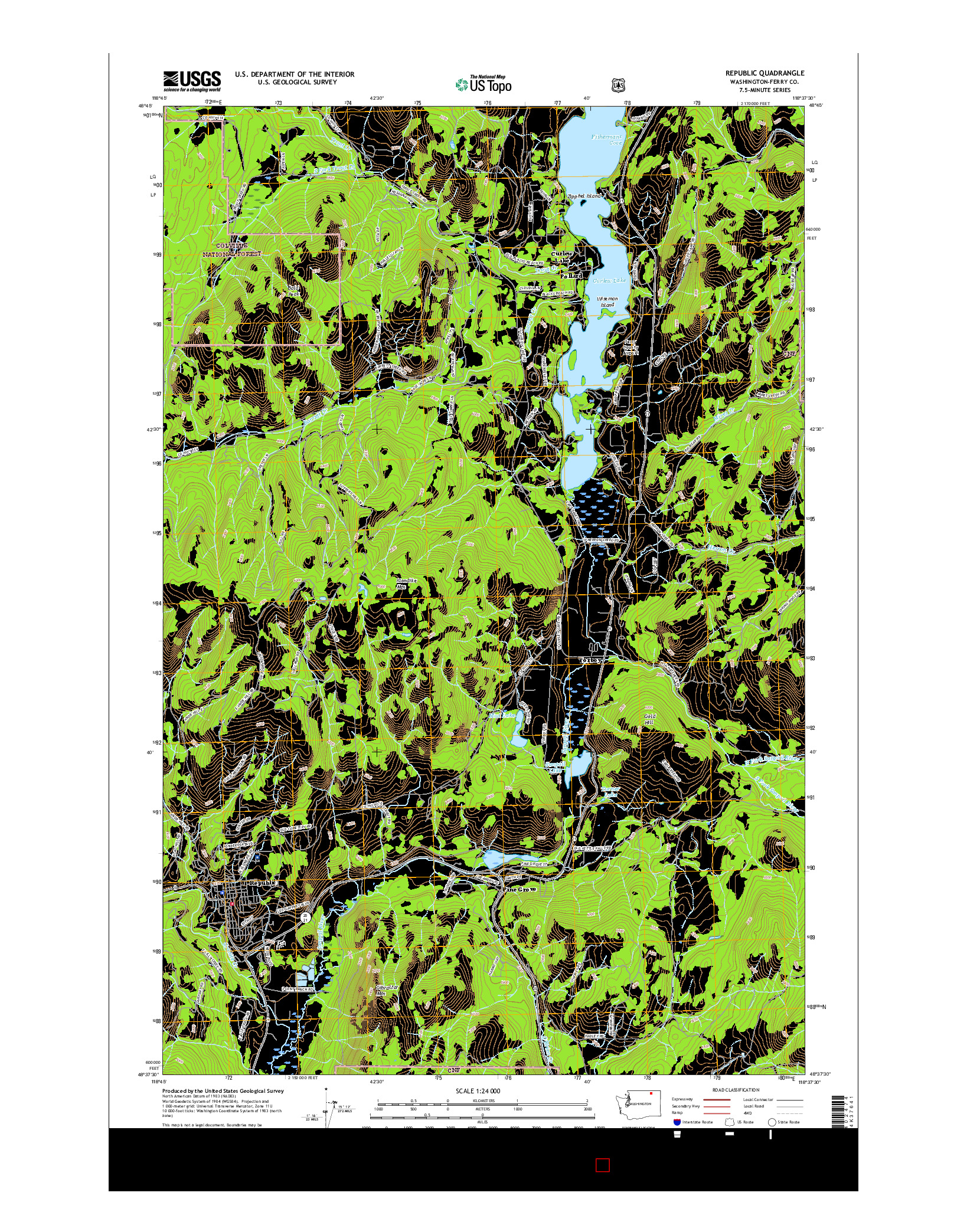 USGS US TOPO 7.5-MINUTE MAP FOR REPUBLIC, WA 2017