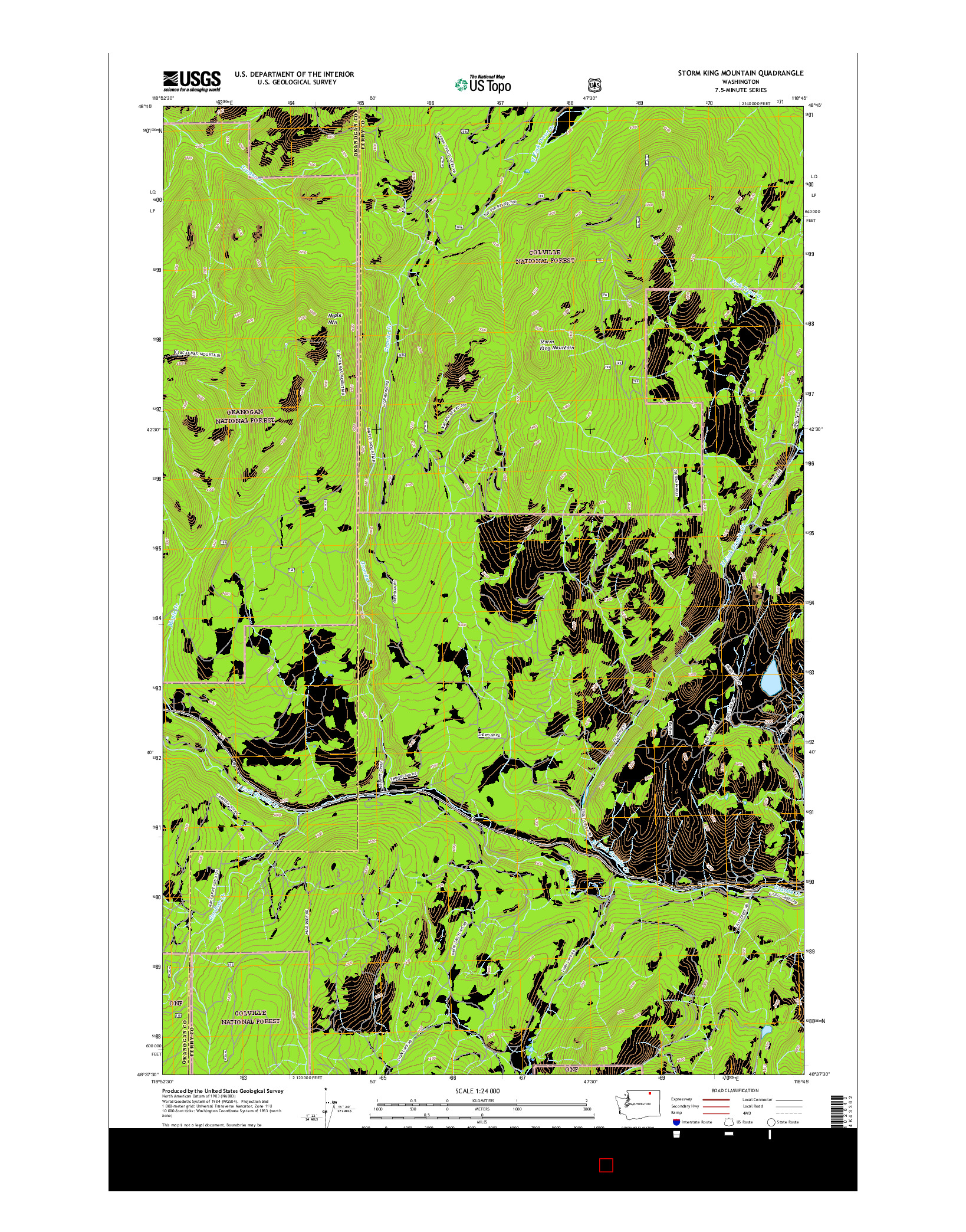 USGS US TOPO 7.5-MINUTE MAP FOR STORM KING MOUNTAIN, WA 2017