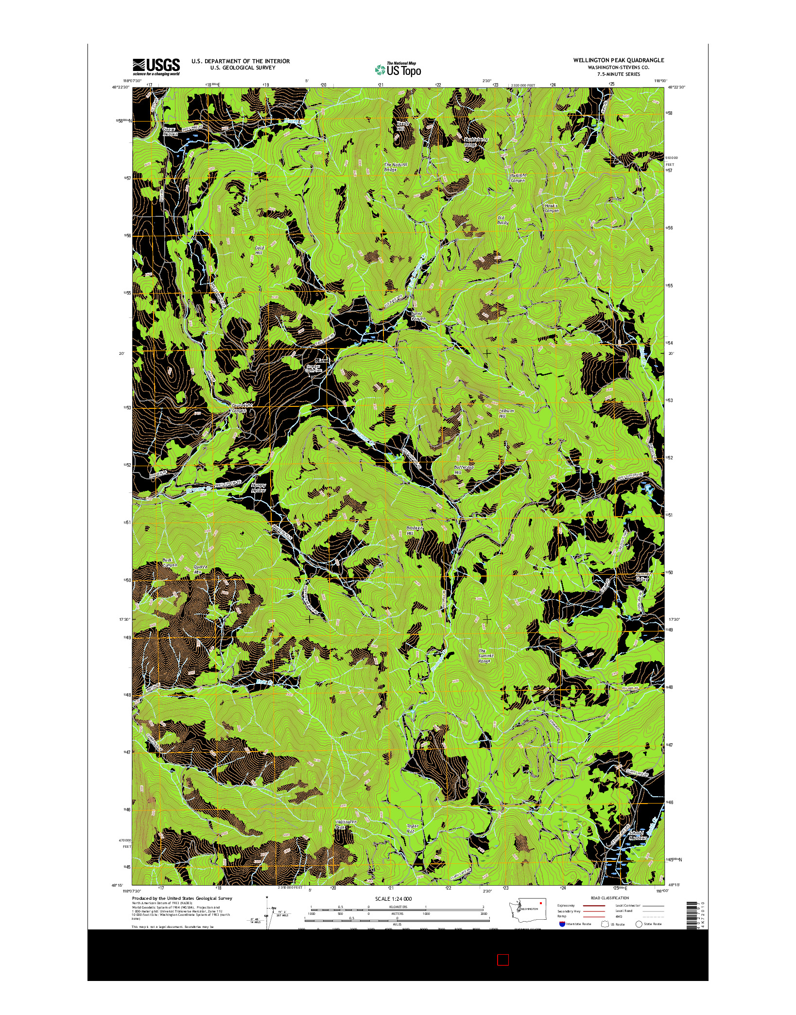 USGS US TOPO 7.5-MINUTE MAP FOR WELLINGTON PEAK, WA 2017