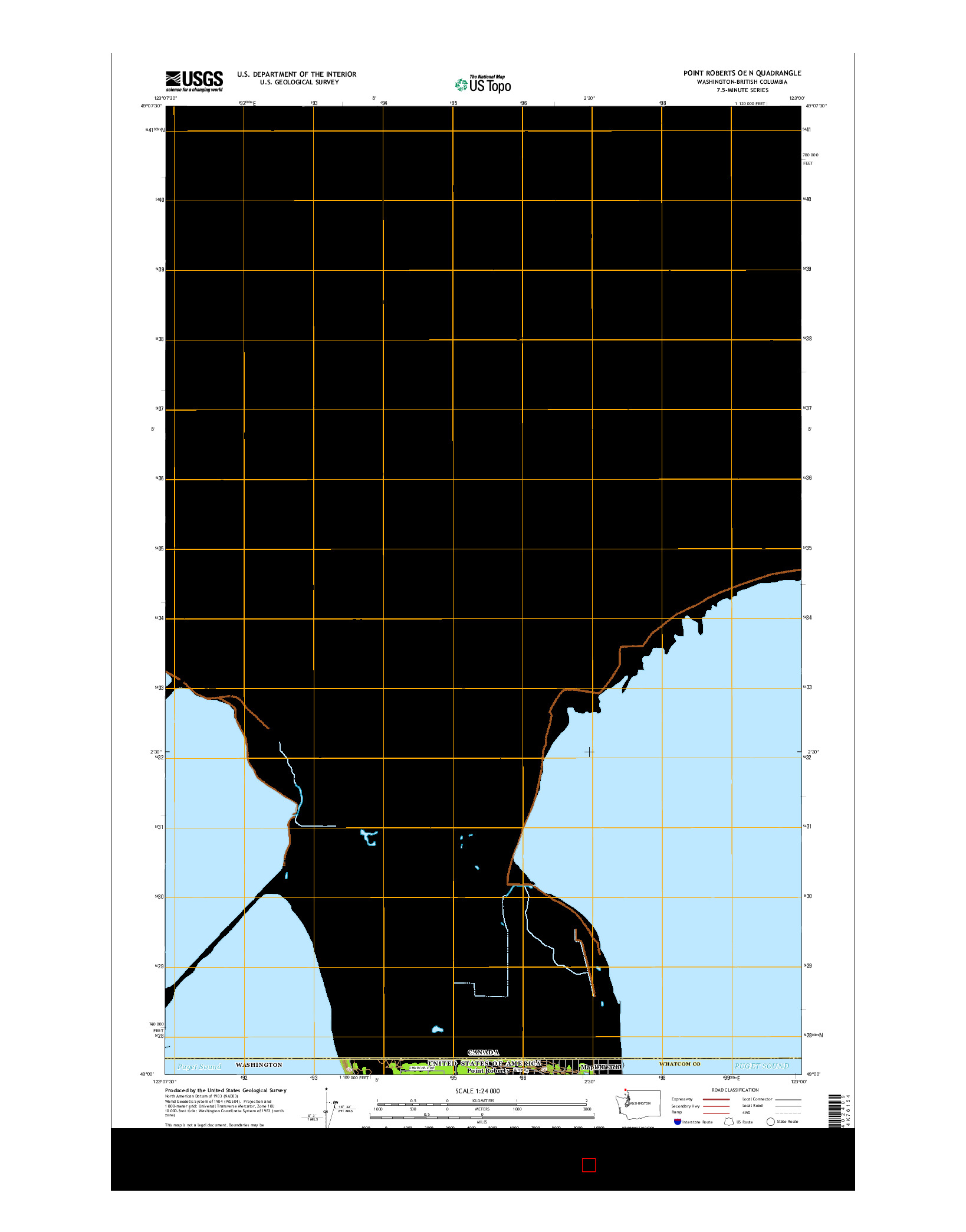 USGS US TOPO 7.5-MINUTE MAP FOR POINT ROBERTS OE N, WA-BC 2017