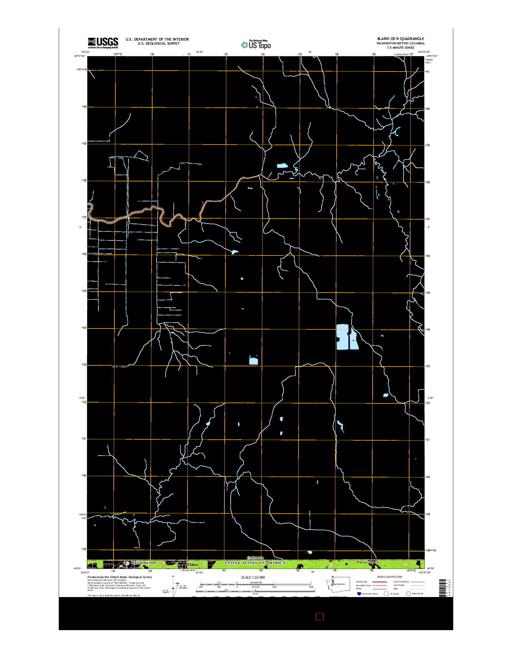 USGS US TOPO 7.5-MINUTE MAP FOR BLAINE OE N, WA-BC 2017