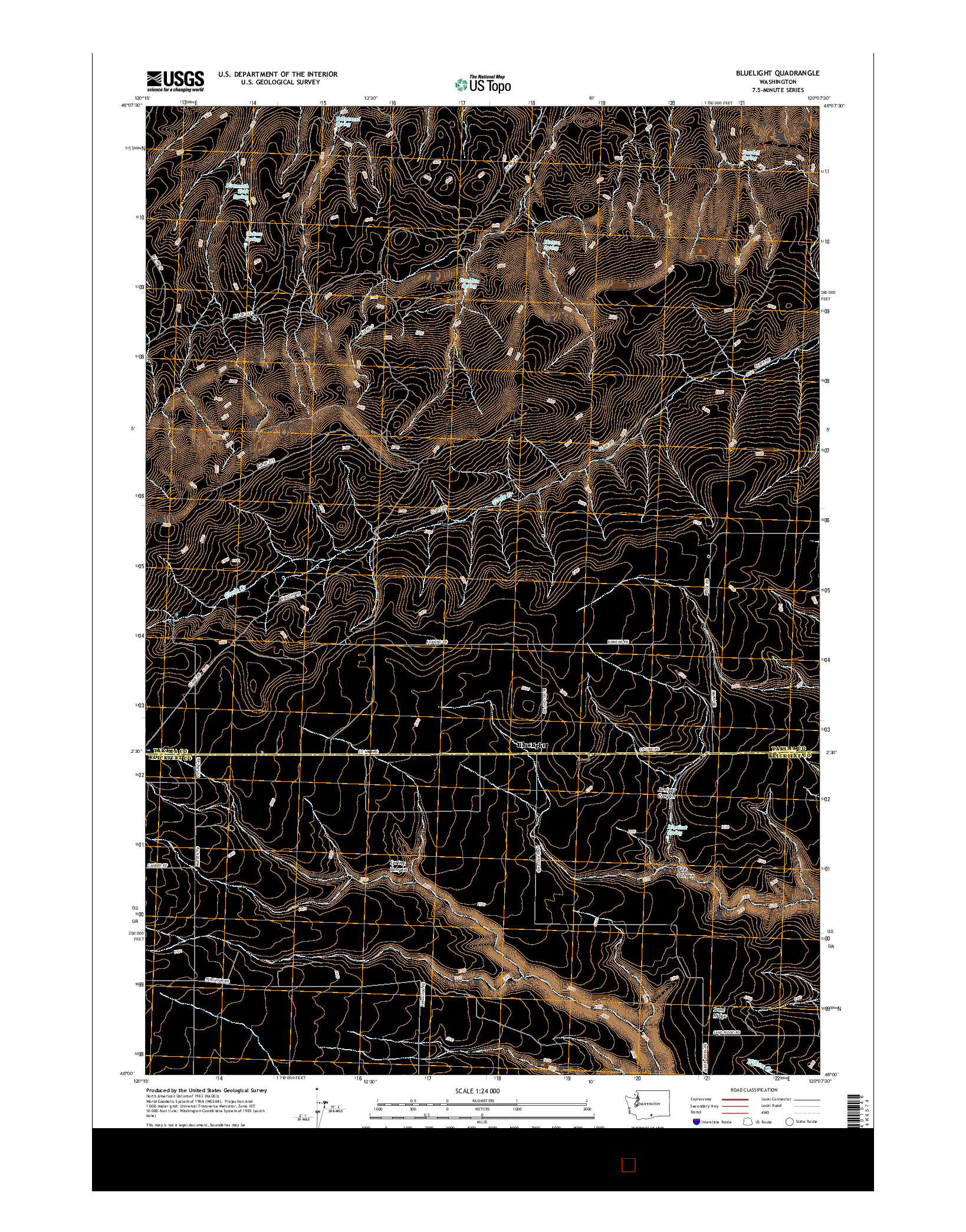 USGS US TOPO 7.5-MINUTE MAP FOR BLUELIGHT, WA 2017