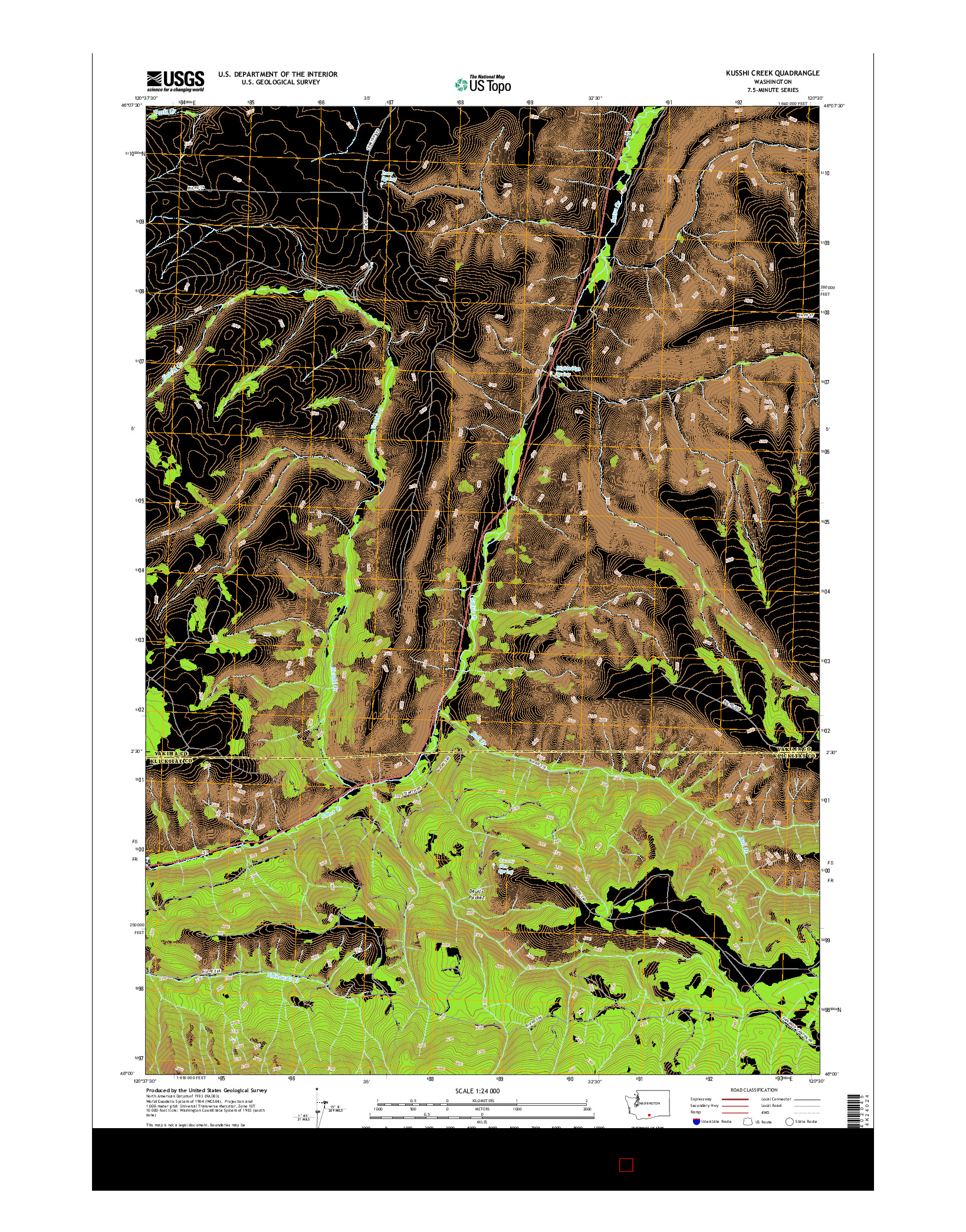 USGS US TOPO 7.5-MINUTE MAP FOR KUSSHI CREEK, WA 2017