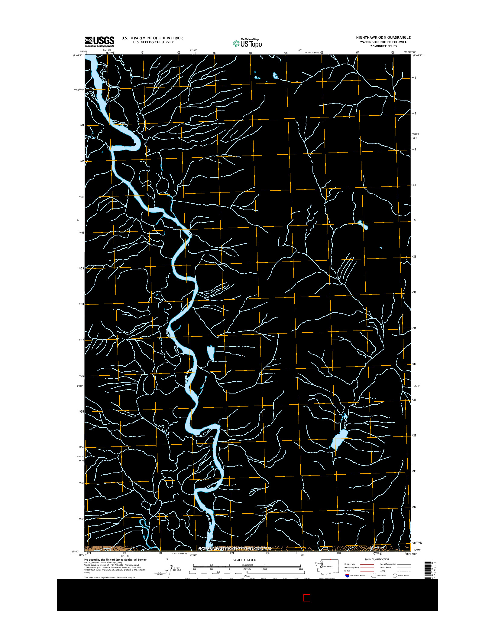 USGS US TOPO 7.5-MINUTE MAP FOR NIGHTHAWK OE N, WA-BC 2017