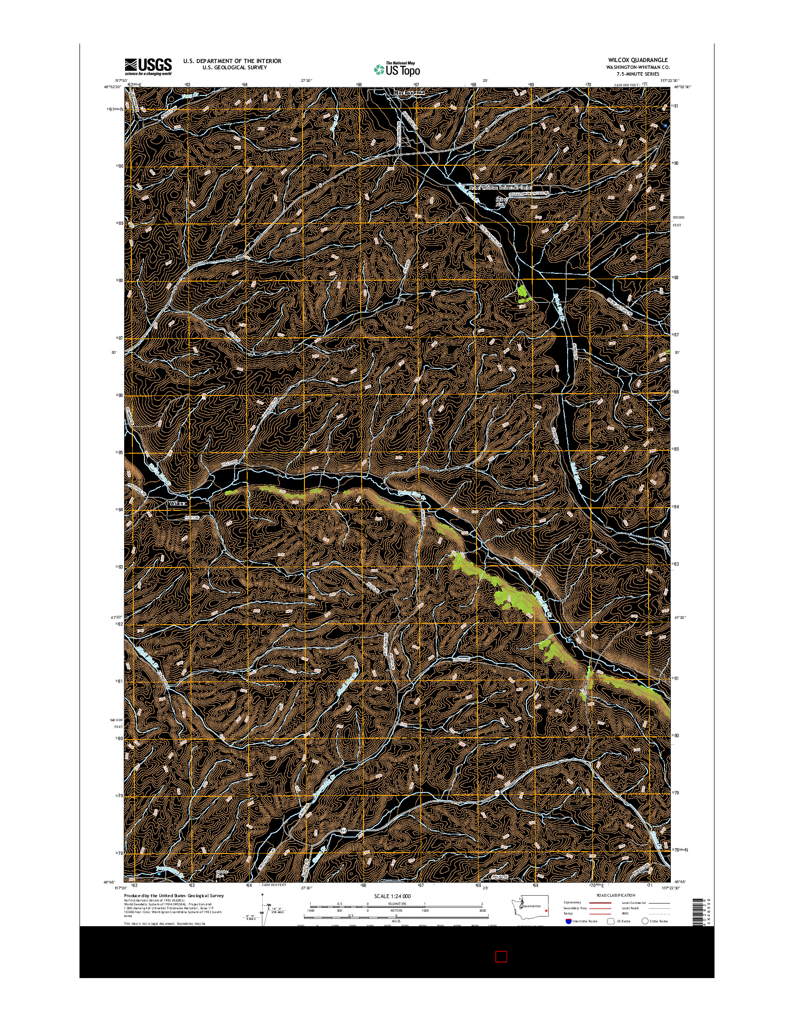 USGS US TOPO 7.5-MINUTE MAP FOR WILCOX, WA 2017