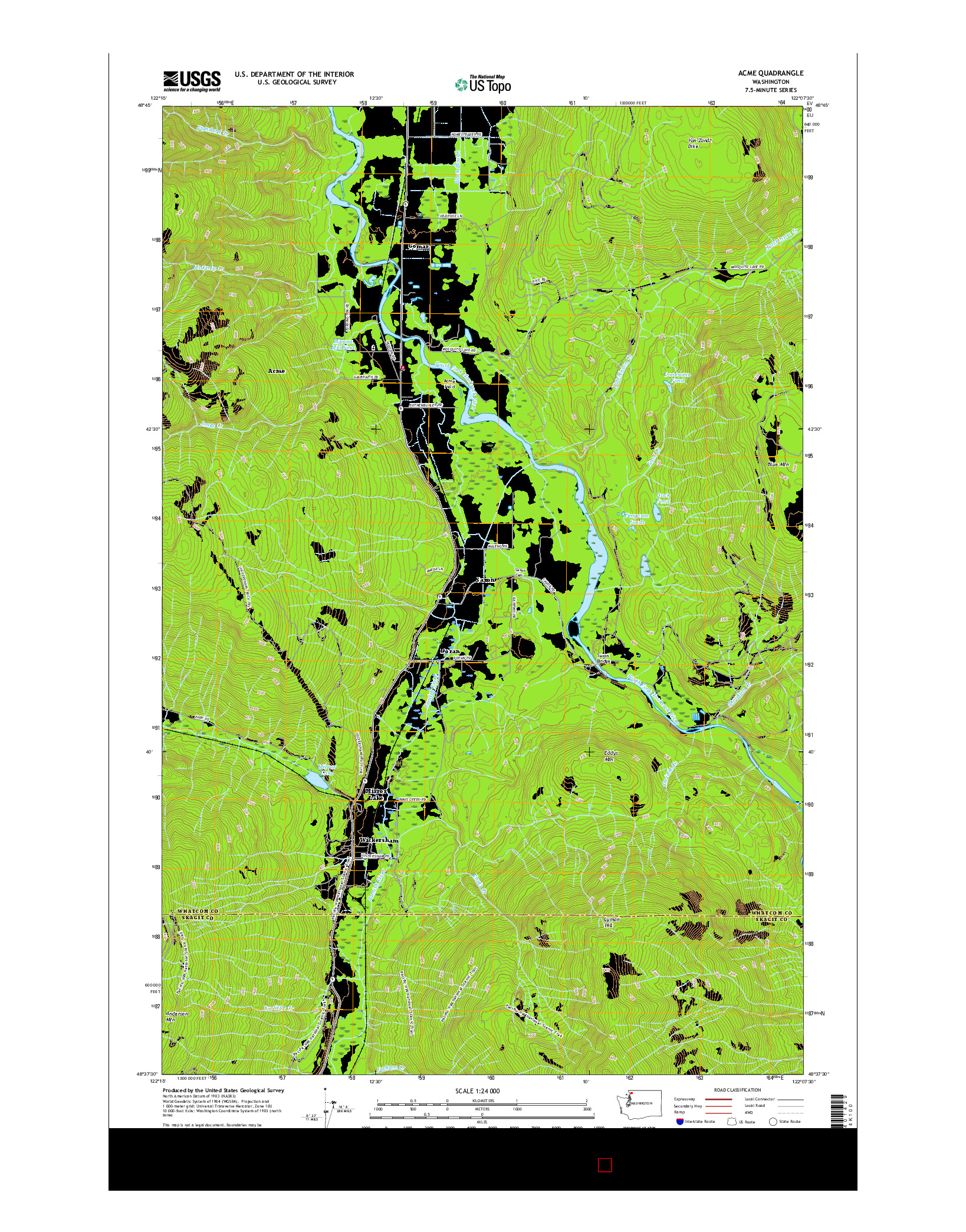 USGS US TOPO 7.5-MINUTE MAP FOR ACME, WA 2017