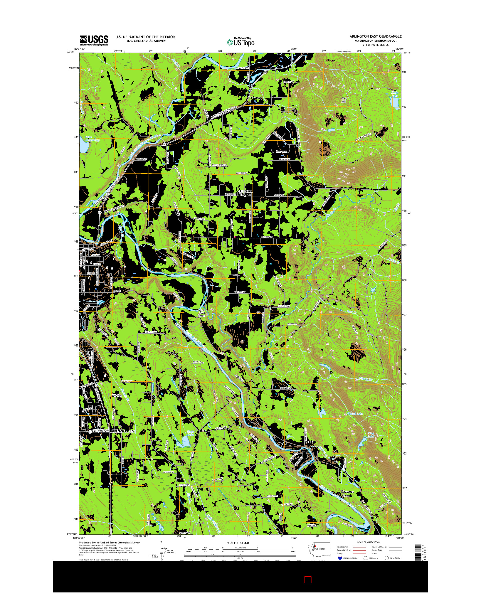 USGS US TOPO 7.5-MINUTE MAP FOR ARLINGTON EAST, WA 2017