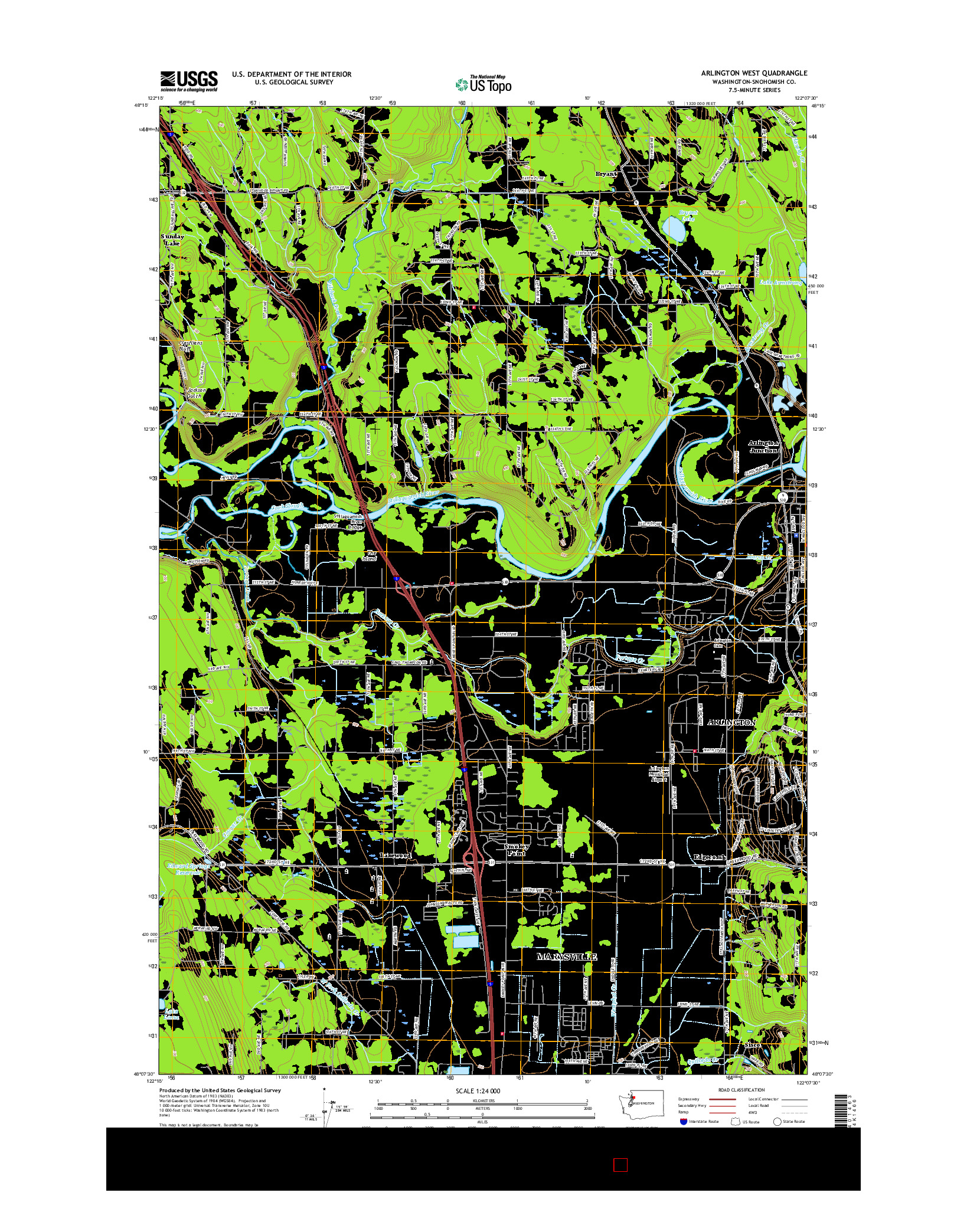 USGS US TOPO 7.5-MINUTE MAP FOR ARLINGTON WEST, WA 2017