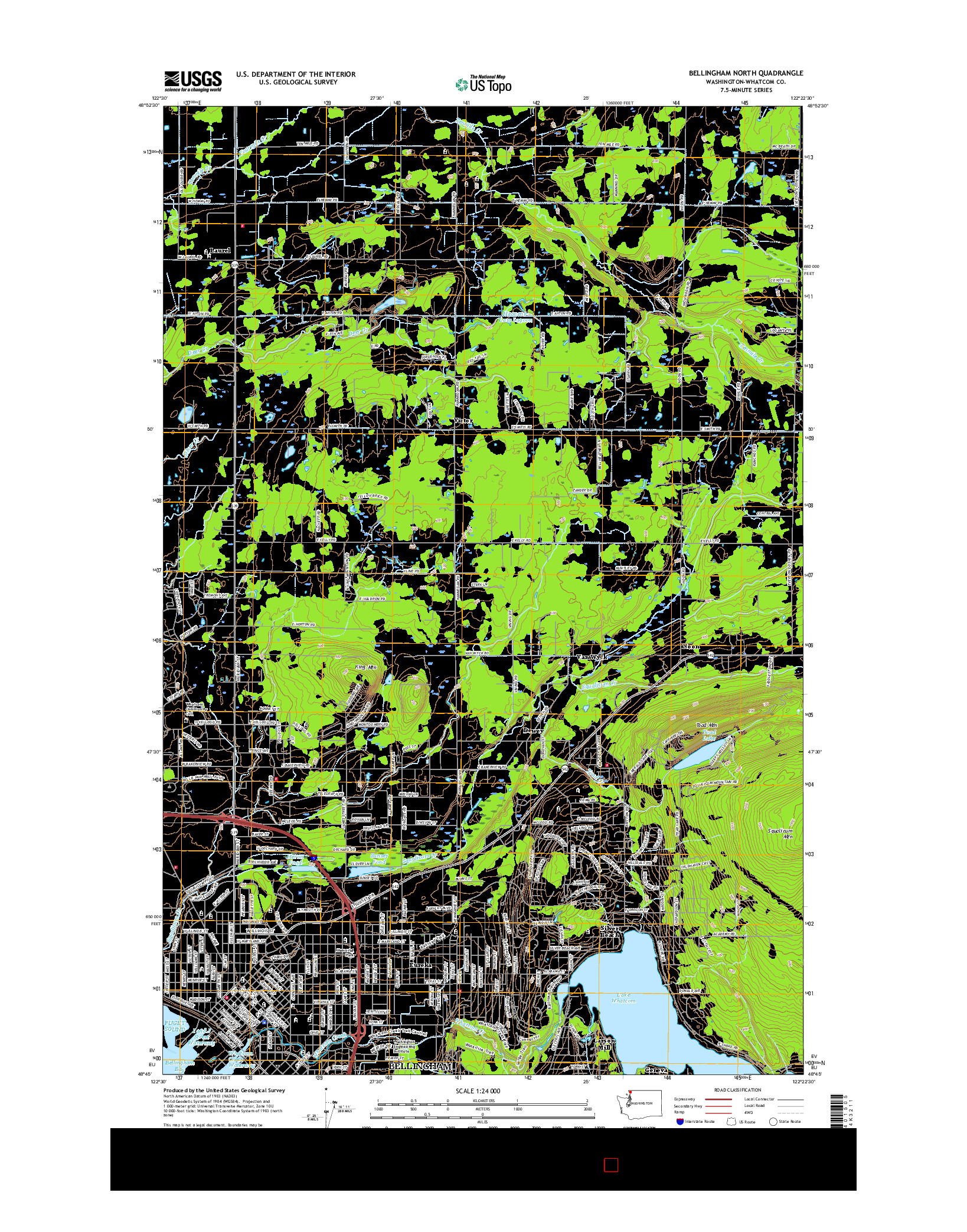 USGS US TOPO 7.5-MINUTE MAP FOR BELLINGHAM NORTH, WA 2017