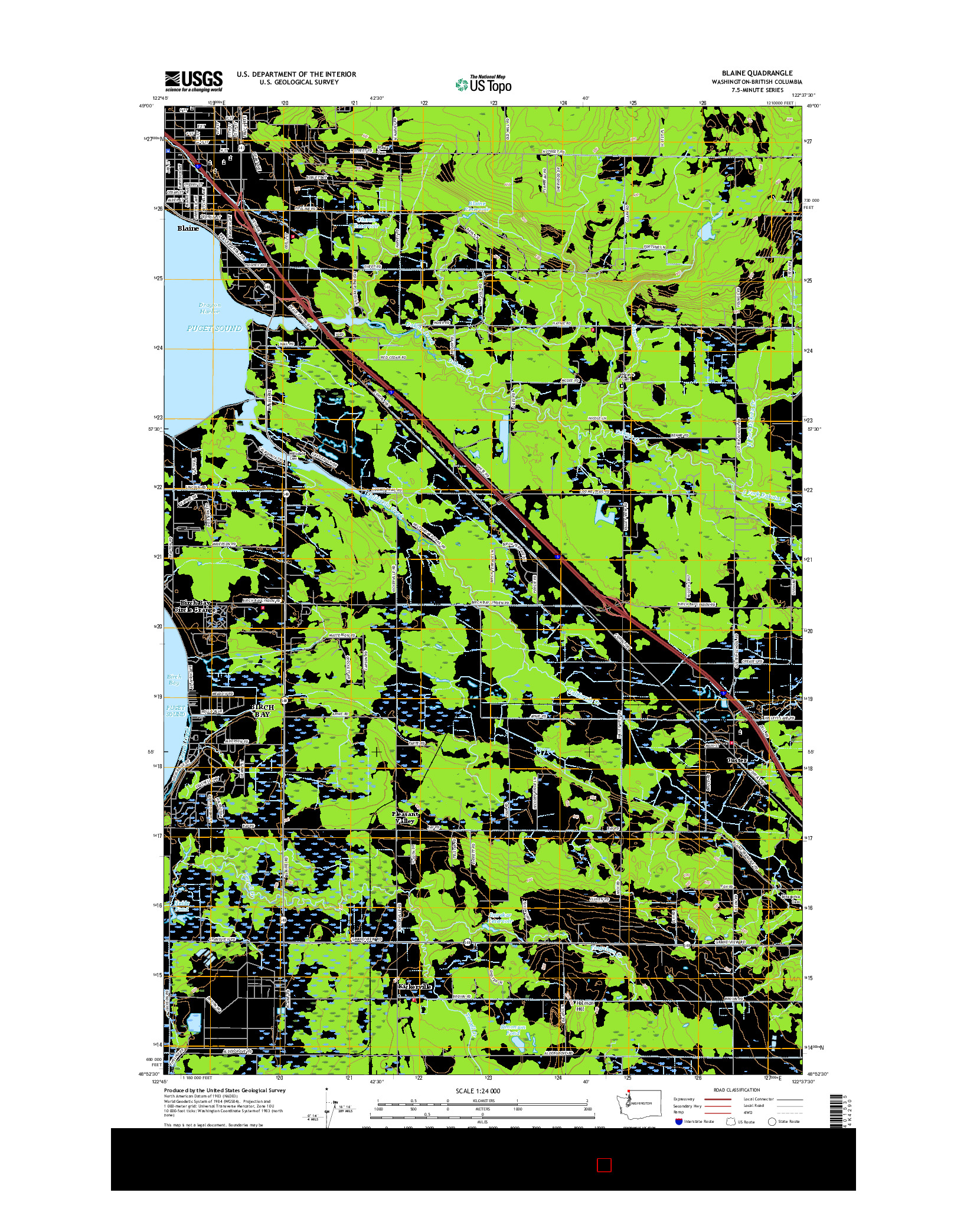 USGS US TOPO 7.5-MINUTE MAP FOR BLAINE, WA-BC 2017