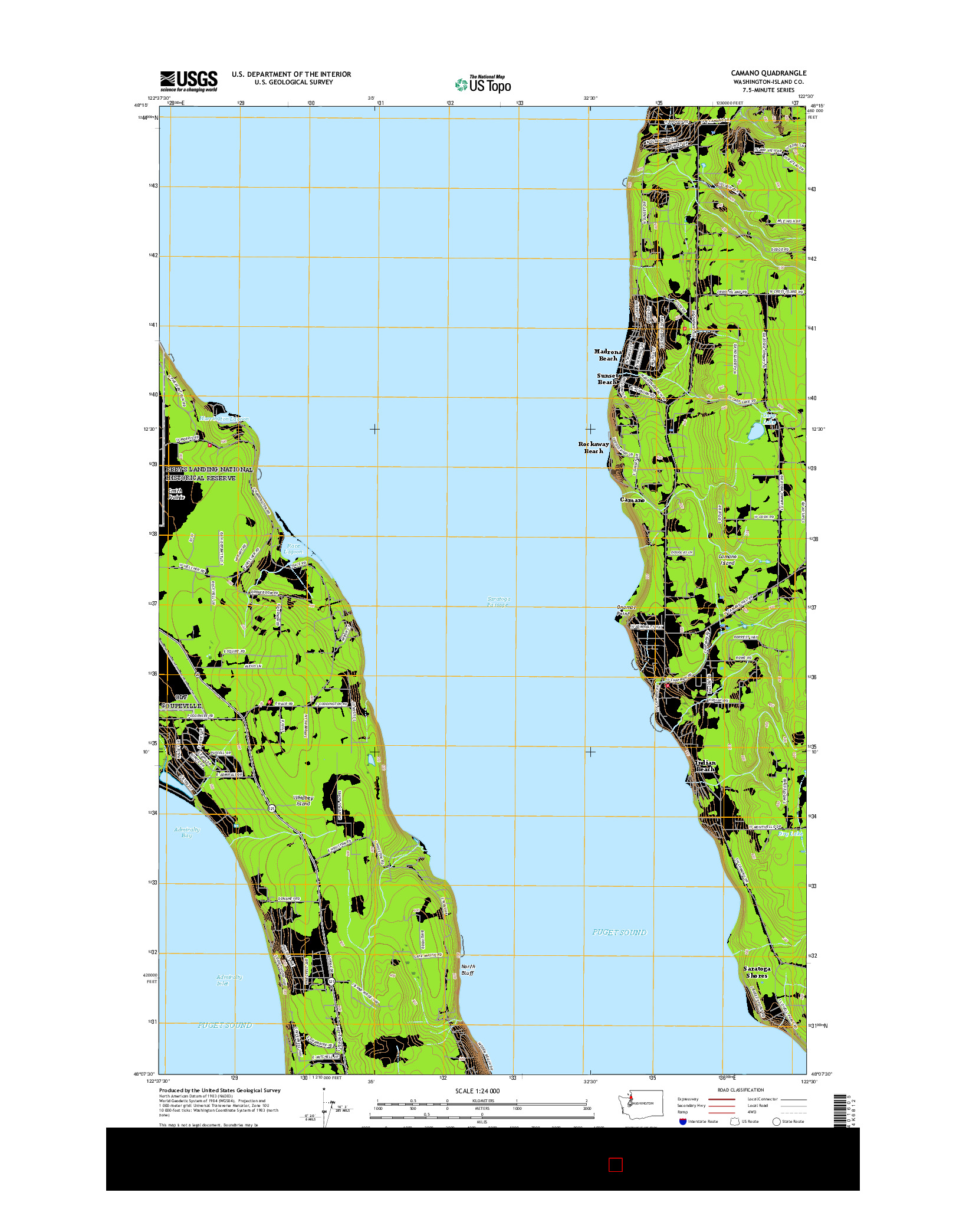 USGS US TOPO 7.5-MINUTE MAP FOR CAMANO, WA 2017