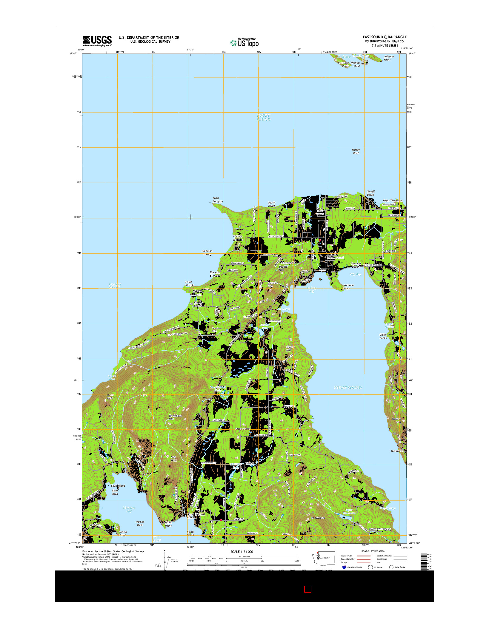 USGS US TOPO 7.5-MINUTE MAP FOR EASTSOUND, WA 2017