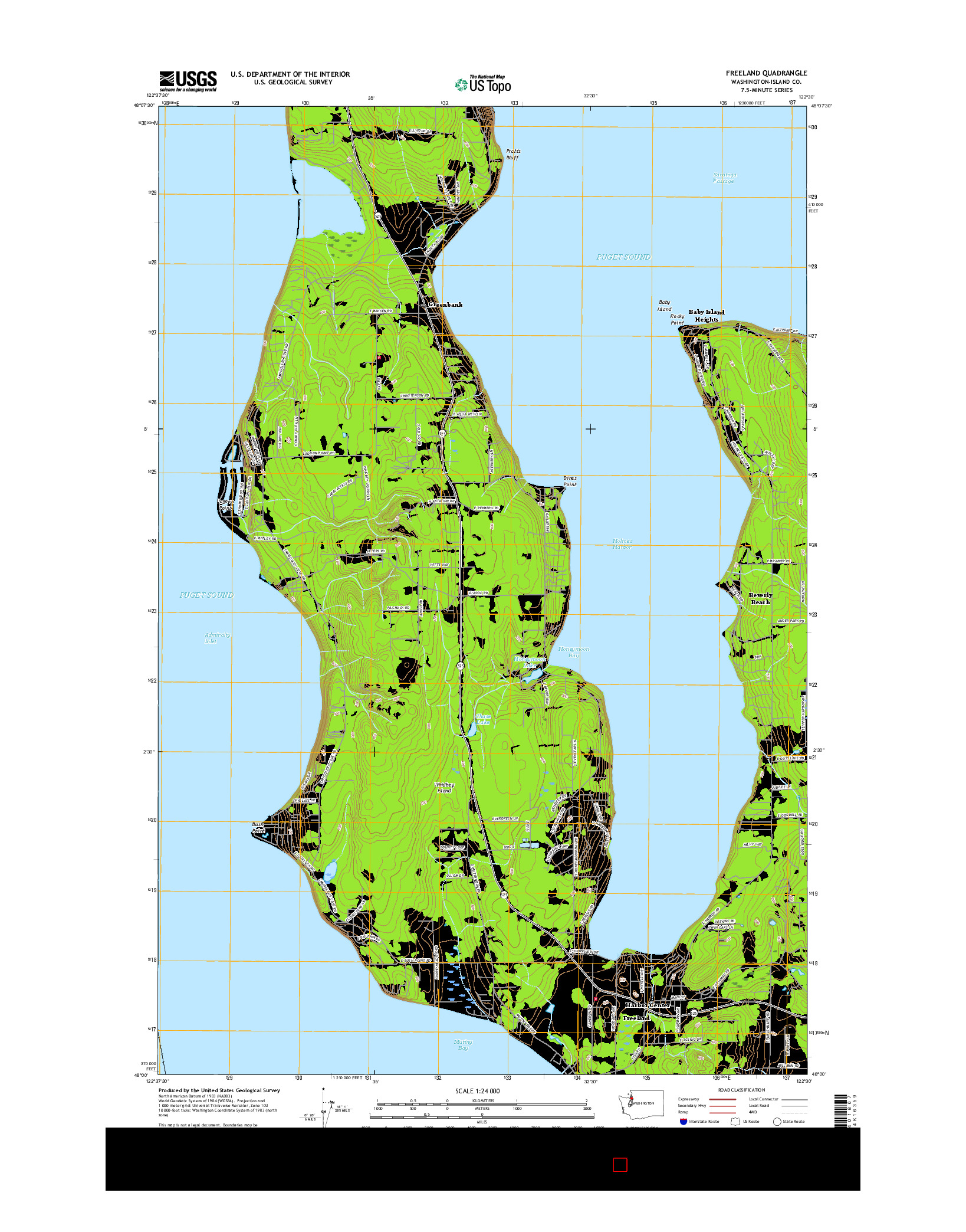 USGS US TOPO 7.5-MINUTE MAP FOR FREELAND, WA 2017