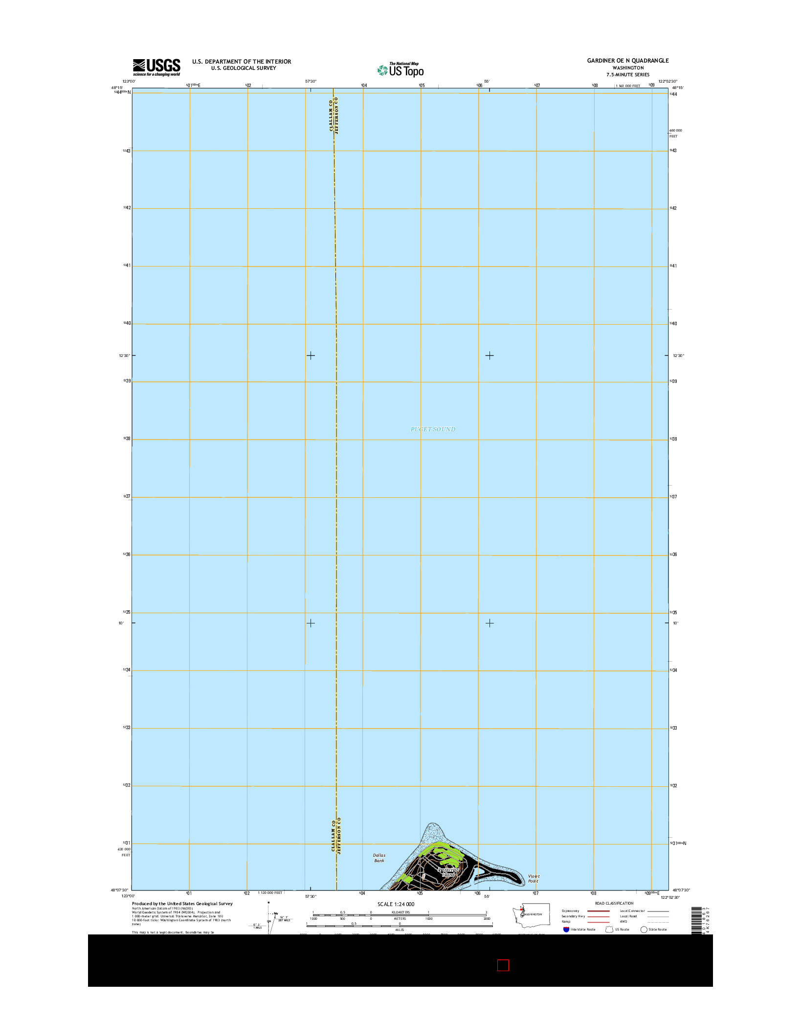 USGS US TOPO 7.5-MINUTE MAP FOR GARDINER OE N, WA 2017