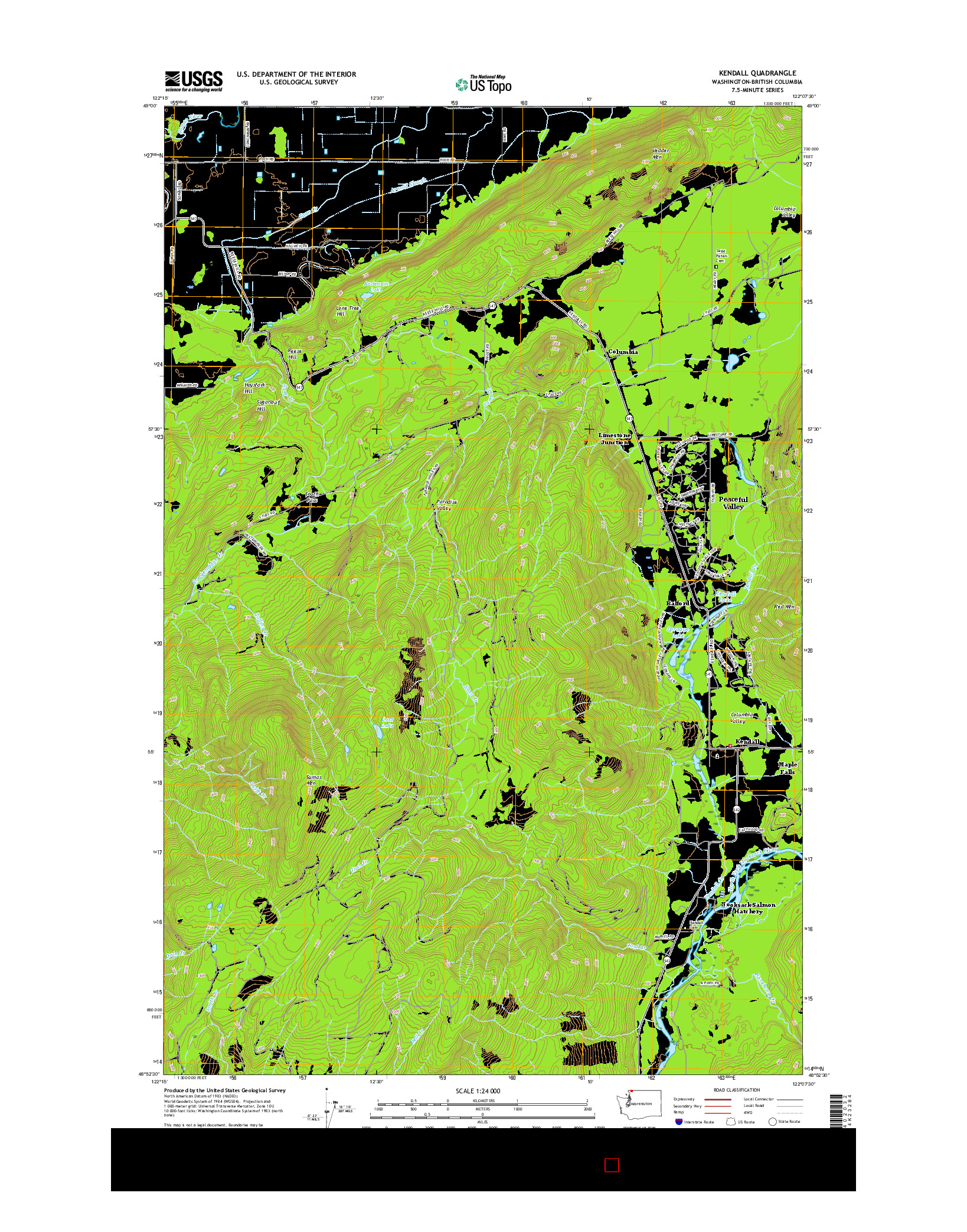 USGS US TOPO 7.5-MINUTE MAP FOR KENDALL, WA-BC 2017