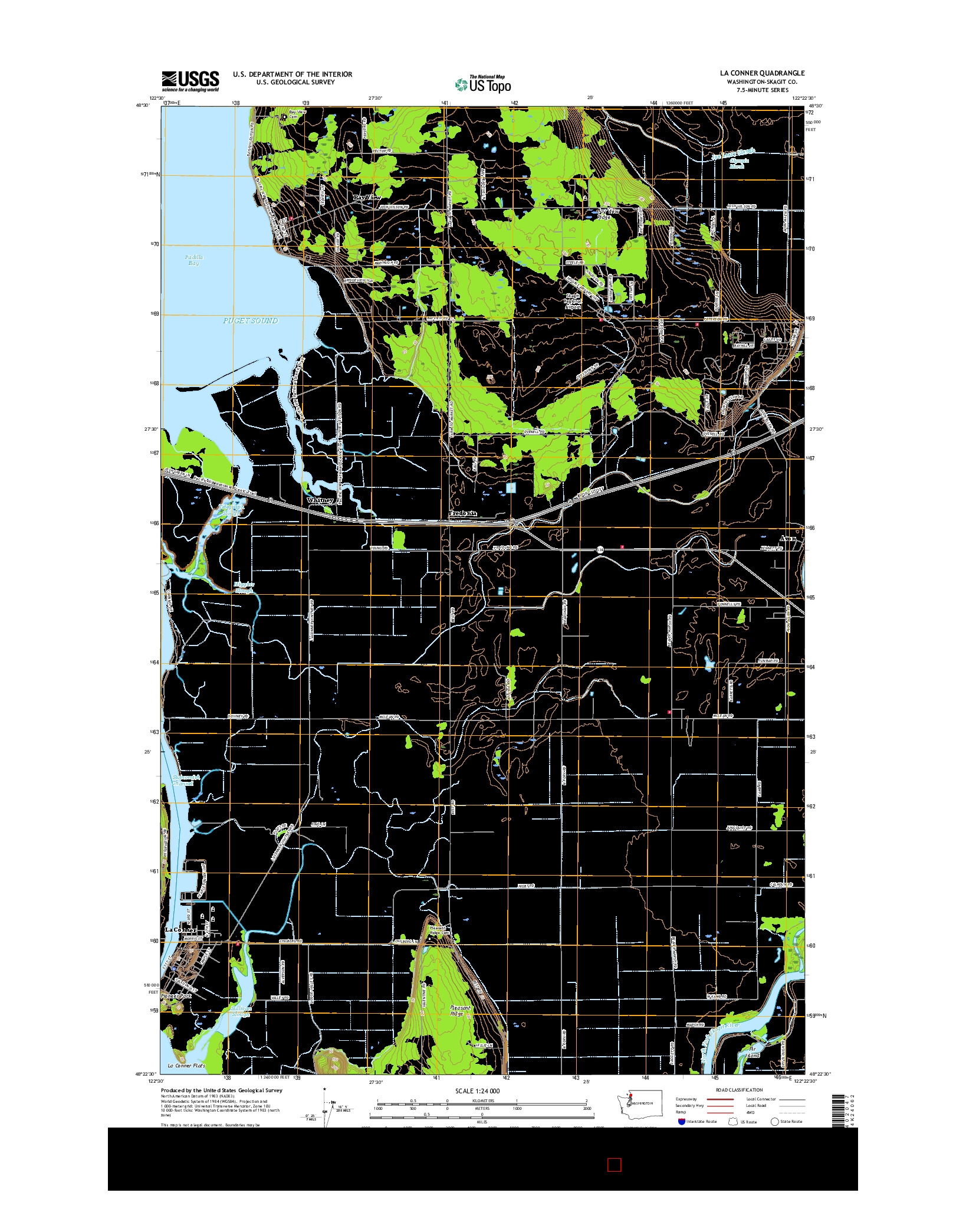 USGS US TOPO 7.5-MINUTE MAP FOR LA CONNER, WA 2017