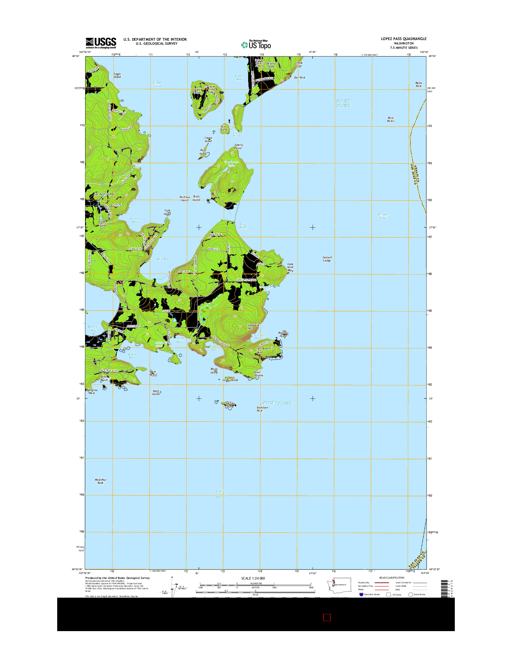 USGS US TOPO 7.5-MINUTE MAP FOR LOPEZ PASS, WA 2017