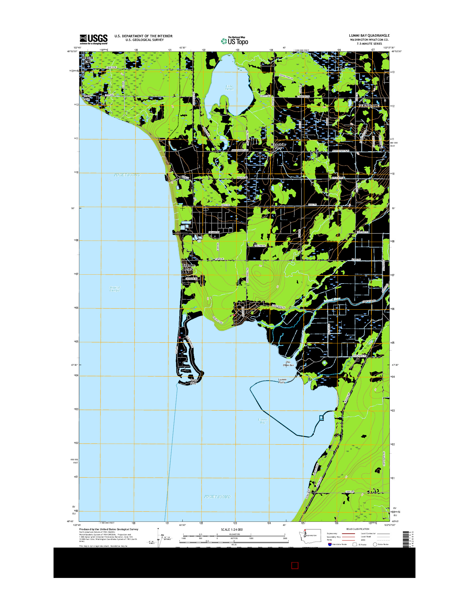 USGS US TOPO 7.5-MINUTE MAP FOR LUMMI BAY, WA 2017