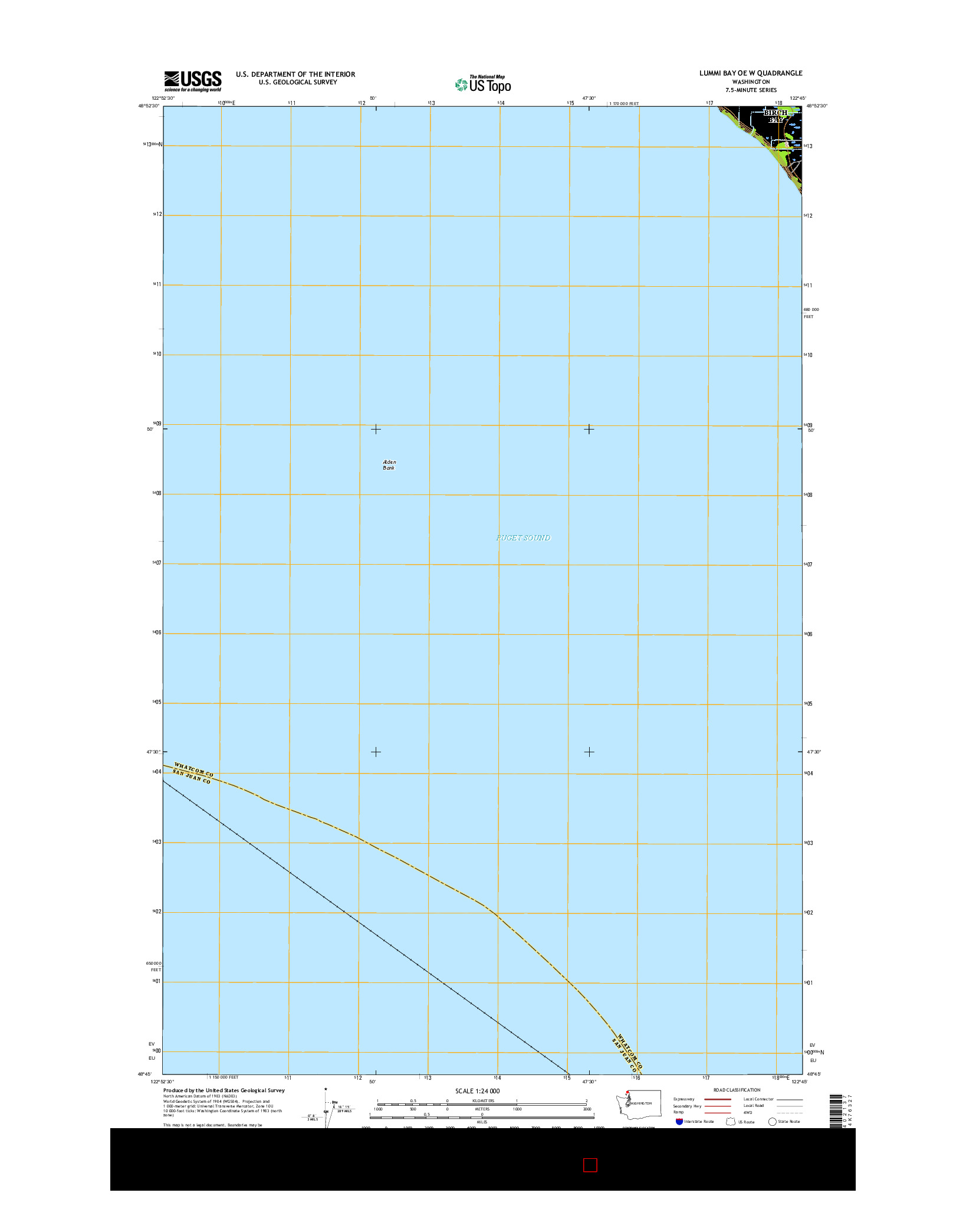 USGS US TOPO 7.5-MINUTE MAP FOR LUMMI BAY OE W, WA 2017