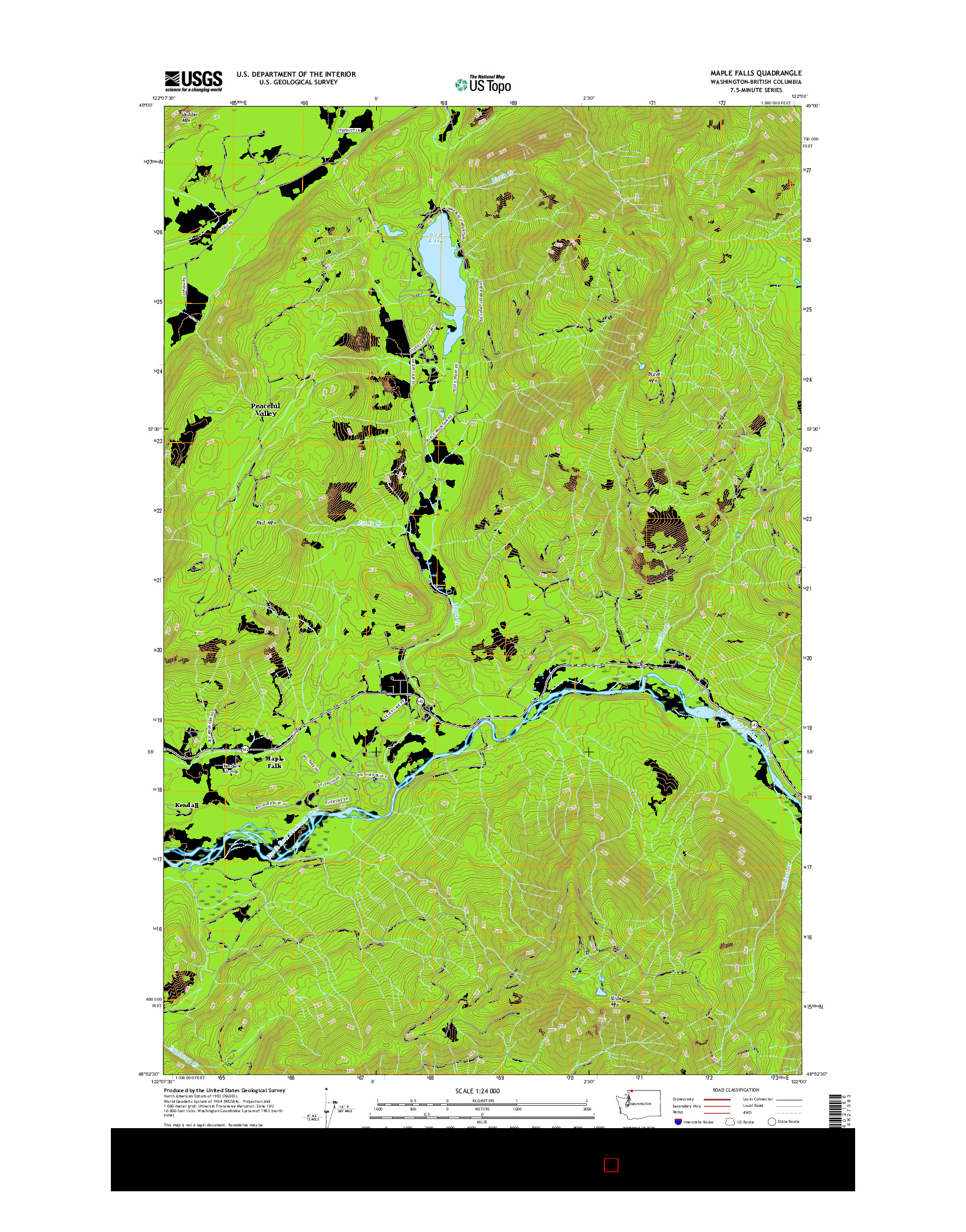 USGS US TOPO 7.5-MINUTE MAP FOR MAPLE FALLS, WA-BC 2017