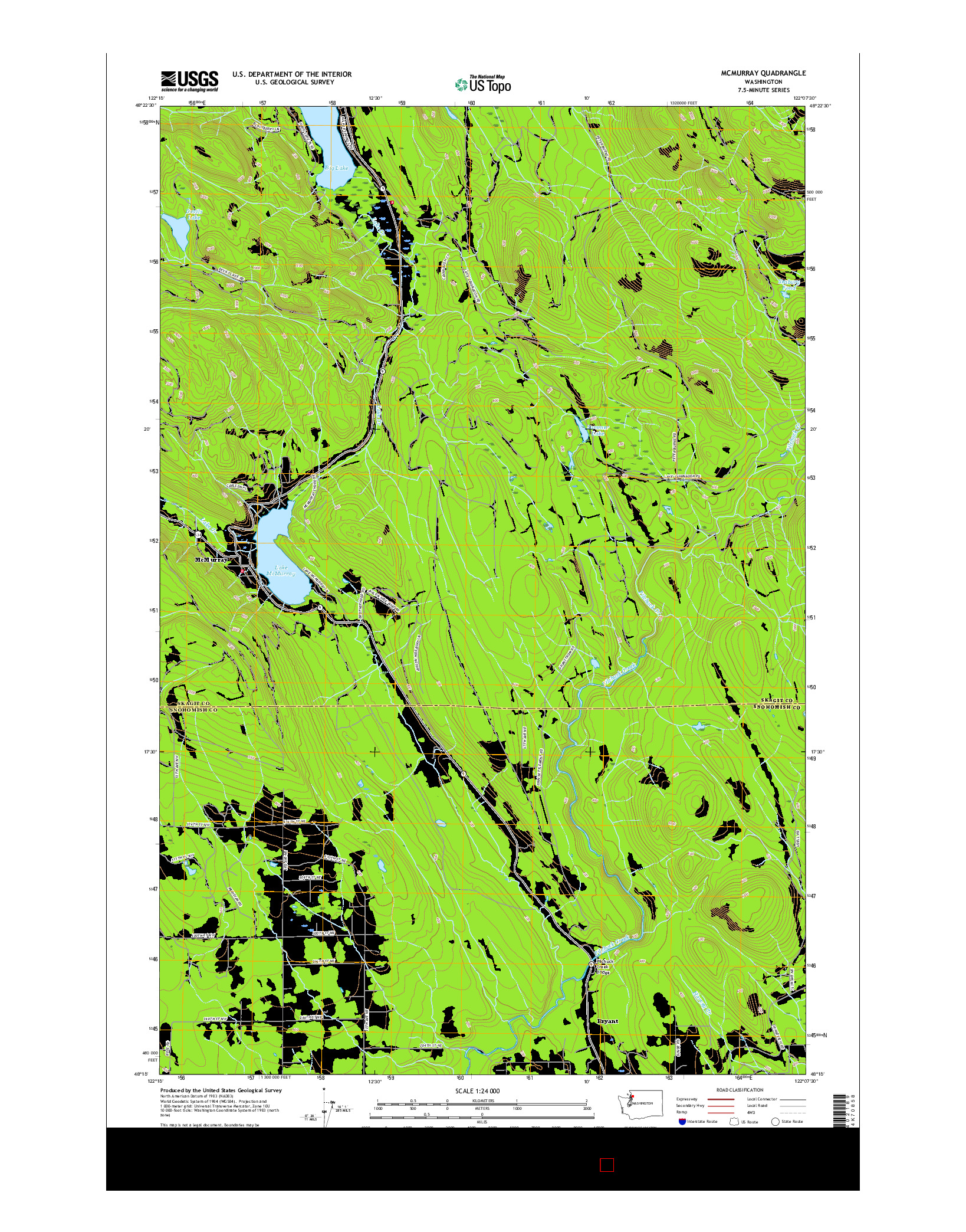 USGS US TOPO 7.5-MINUTE MAP FOR MCMURRAY, WA 2017