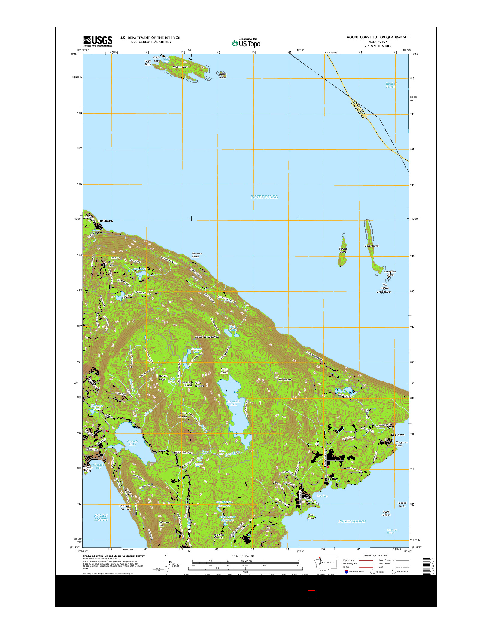 USGS US TOPO 7.5-MINUTE MAP FOR MOUNT CONSTITUTION, WA 2017