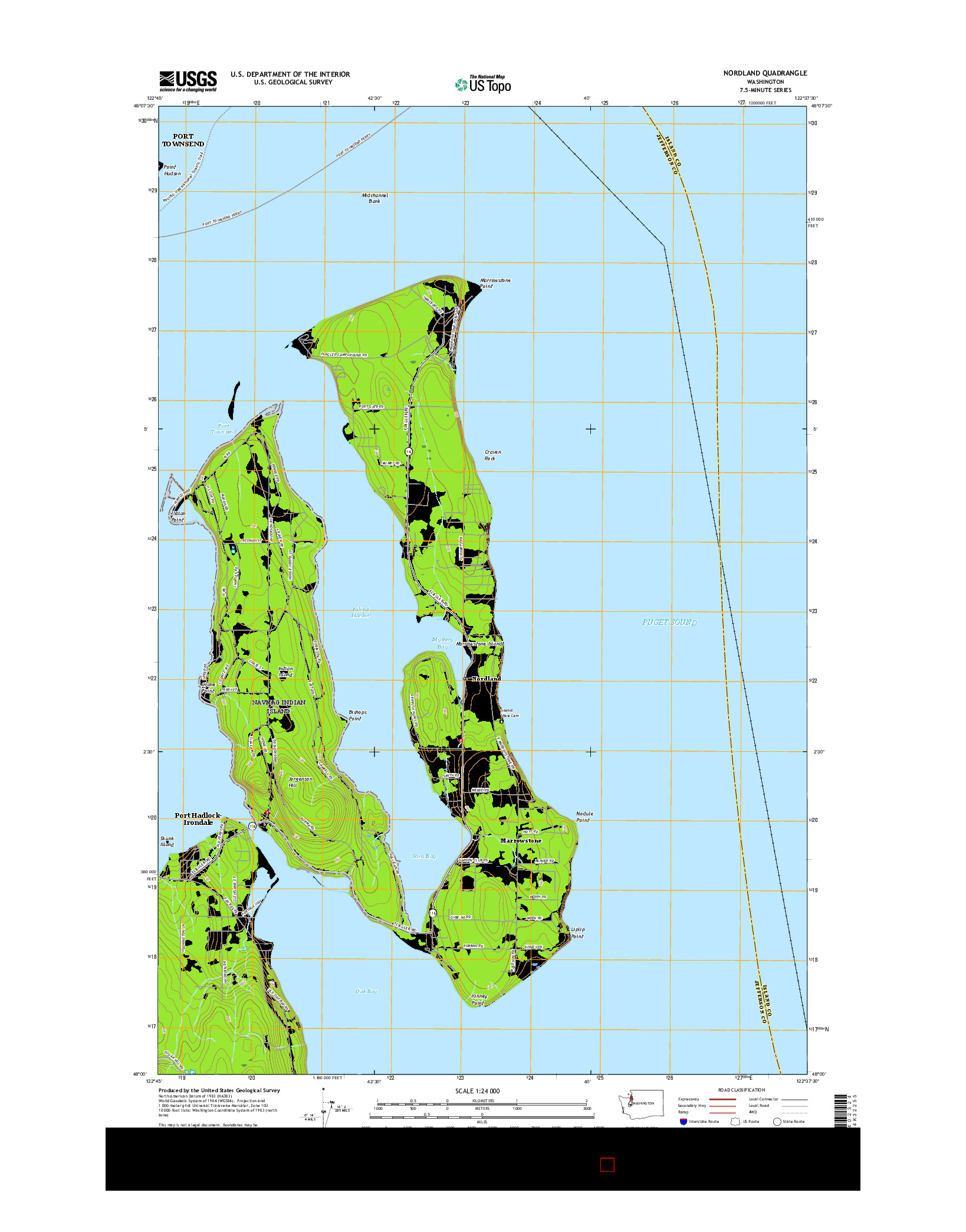 USGS US TOPO 7.5-MINUTE MAP FOR NORDLAND, WA 2017