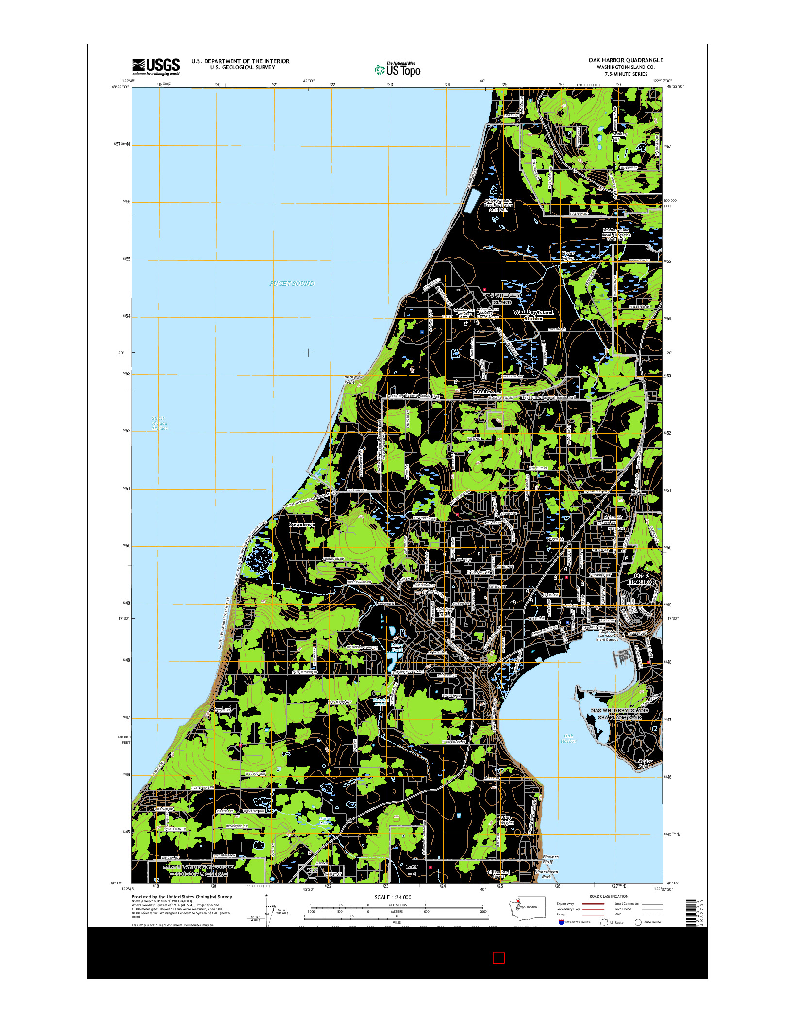 USGS US TOPO 7.5-MINUTE MAP FOR OAK HARBOR, WA 2017