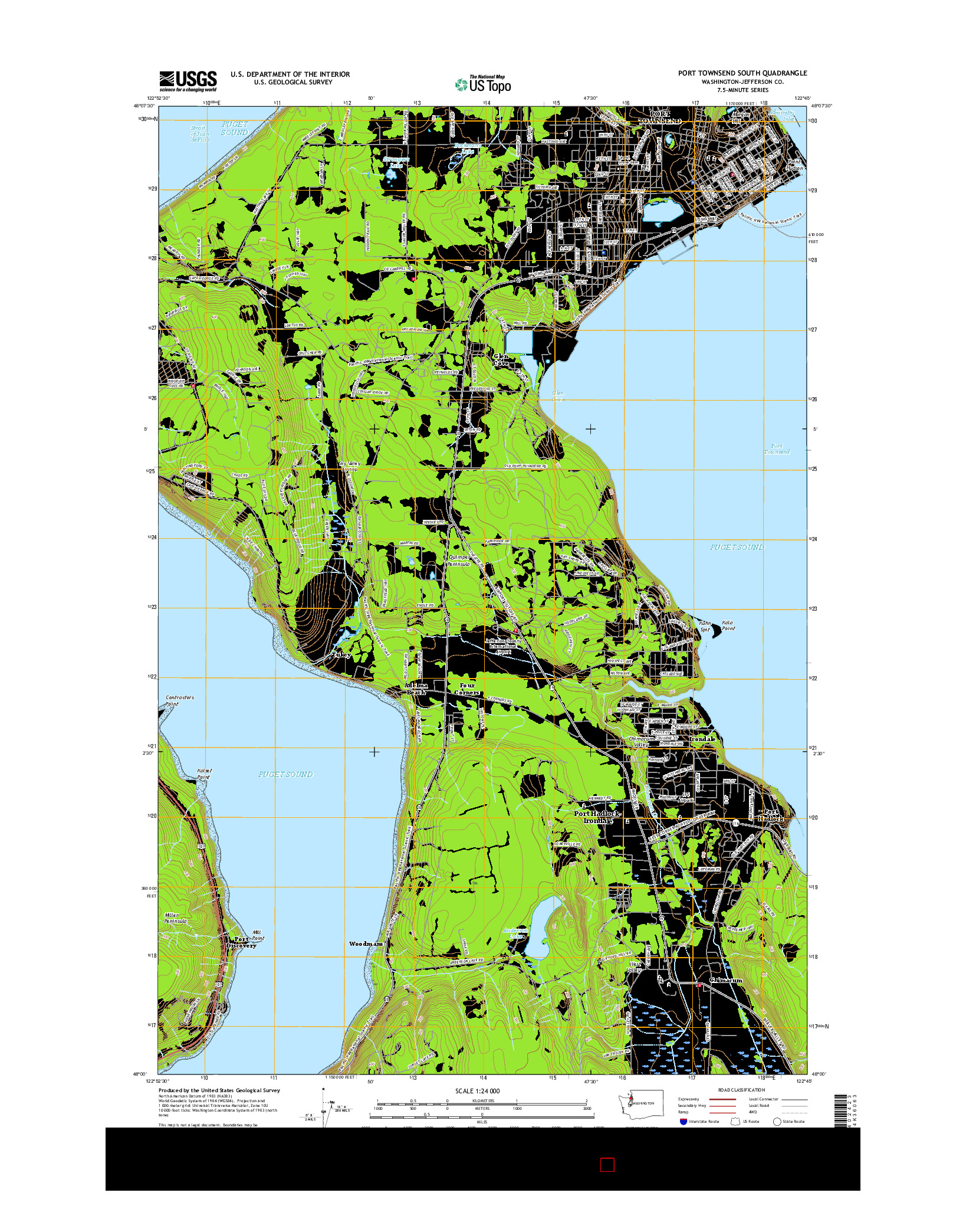 USGS US TOPO 7.5-MINUTE MAP FOR PORT TOWNSEND SOUTH, WA 2017