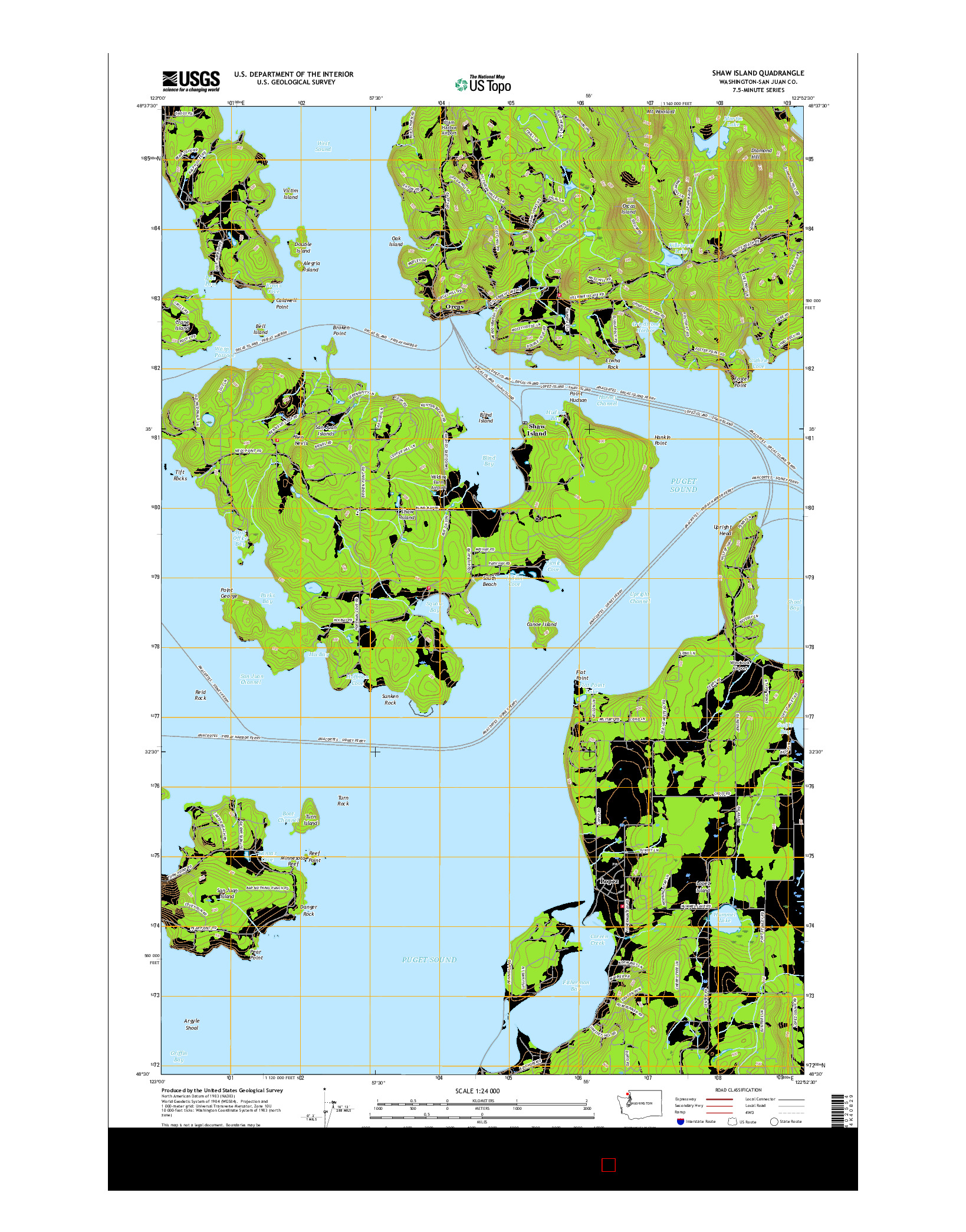 USGS US TOPO 7.5-MINUTE MAP FOR SHAW ISLAND, WA 2017