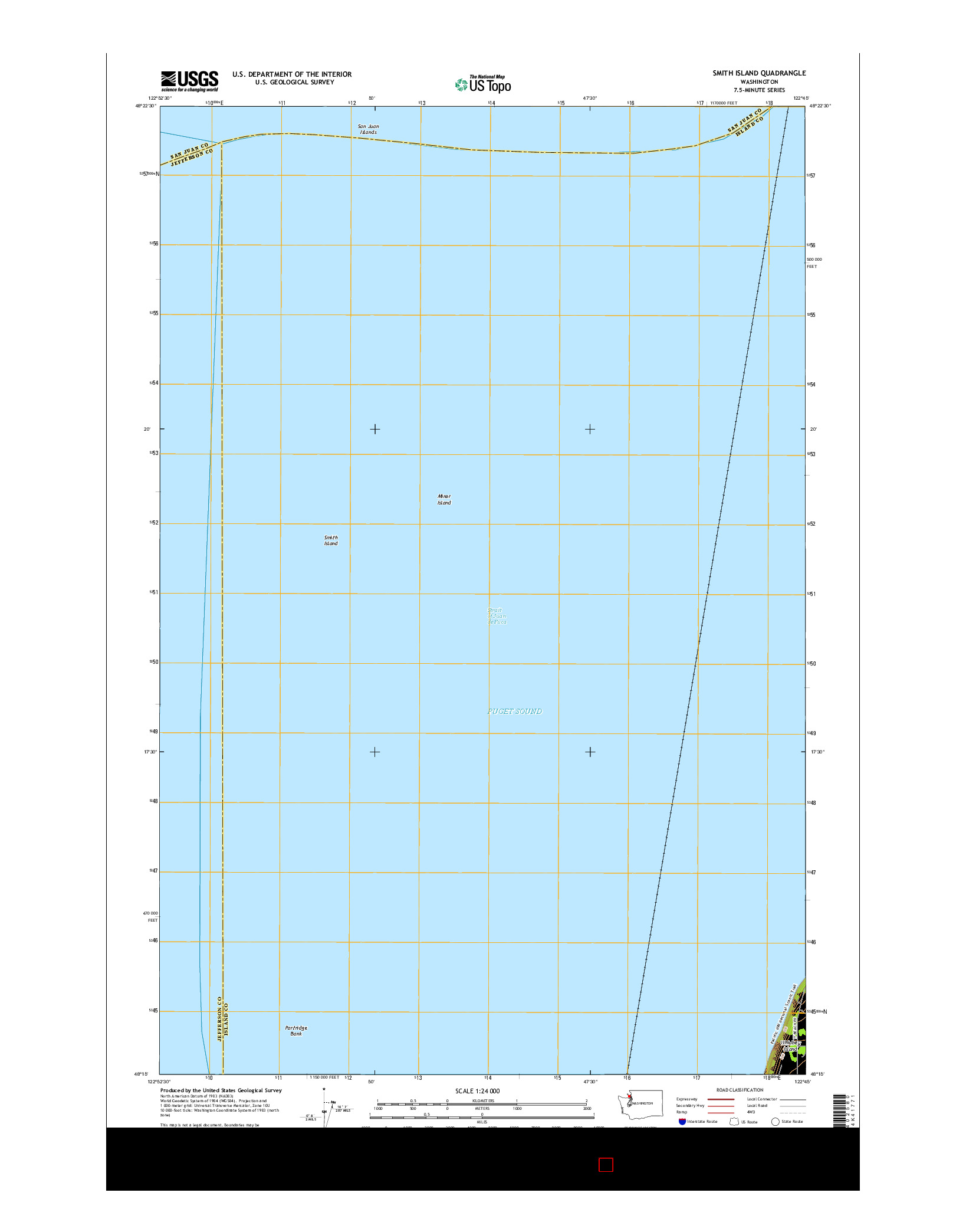 USGS US TOPO 7.5-MINUTE MAP FOR SMITH ISLAND, WA 2017
