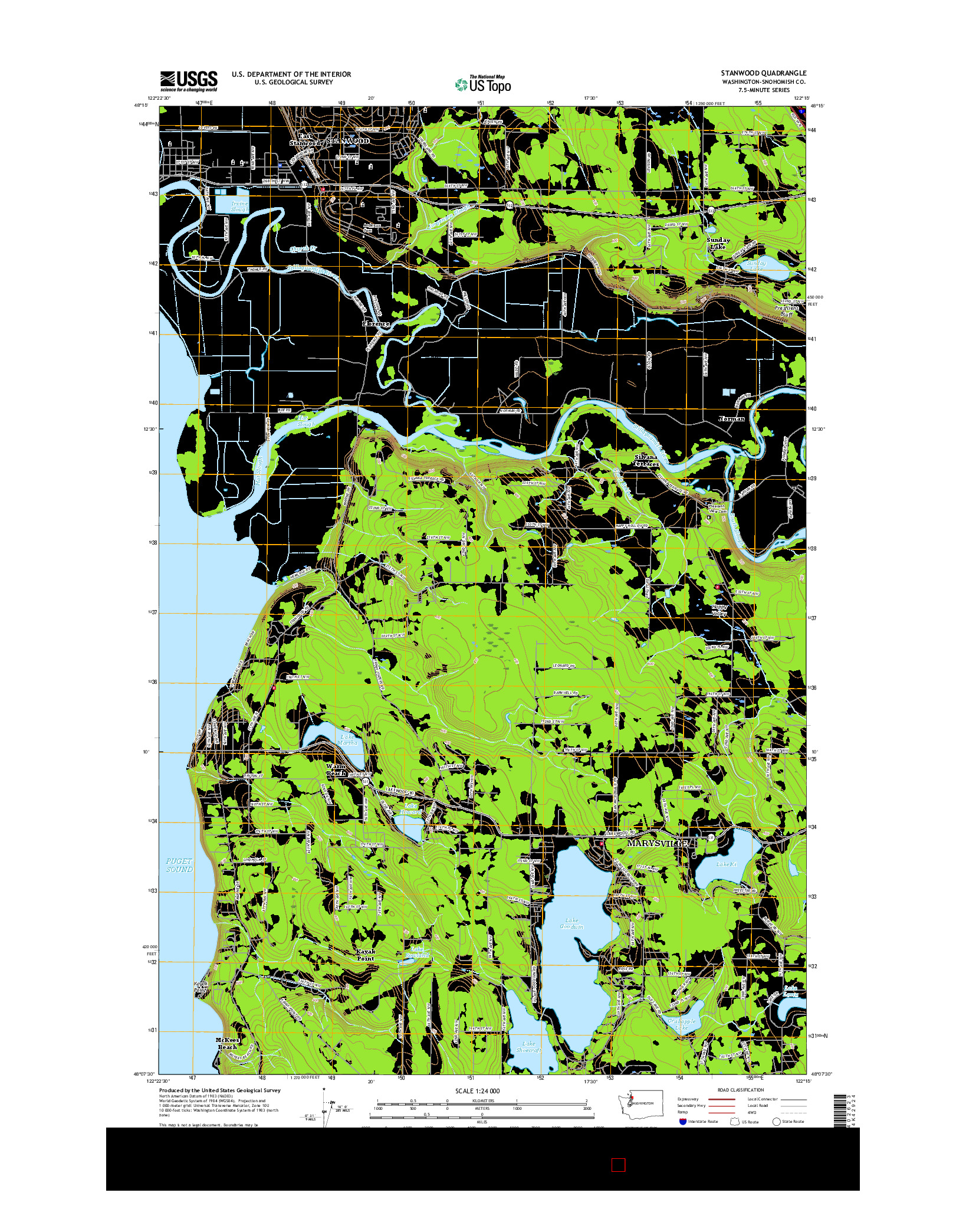 USGS US TOPO 7.5-MINUTE MAP FOR STANWOOD, WA 2017